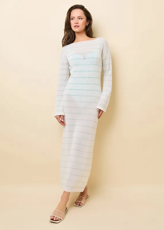 Polly Dress Micro Stripe Brule sold by SOLID & STRIPED