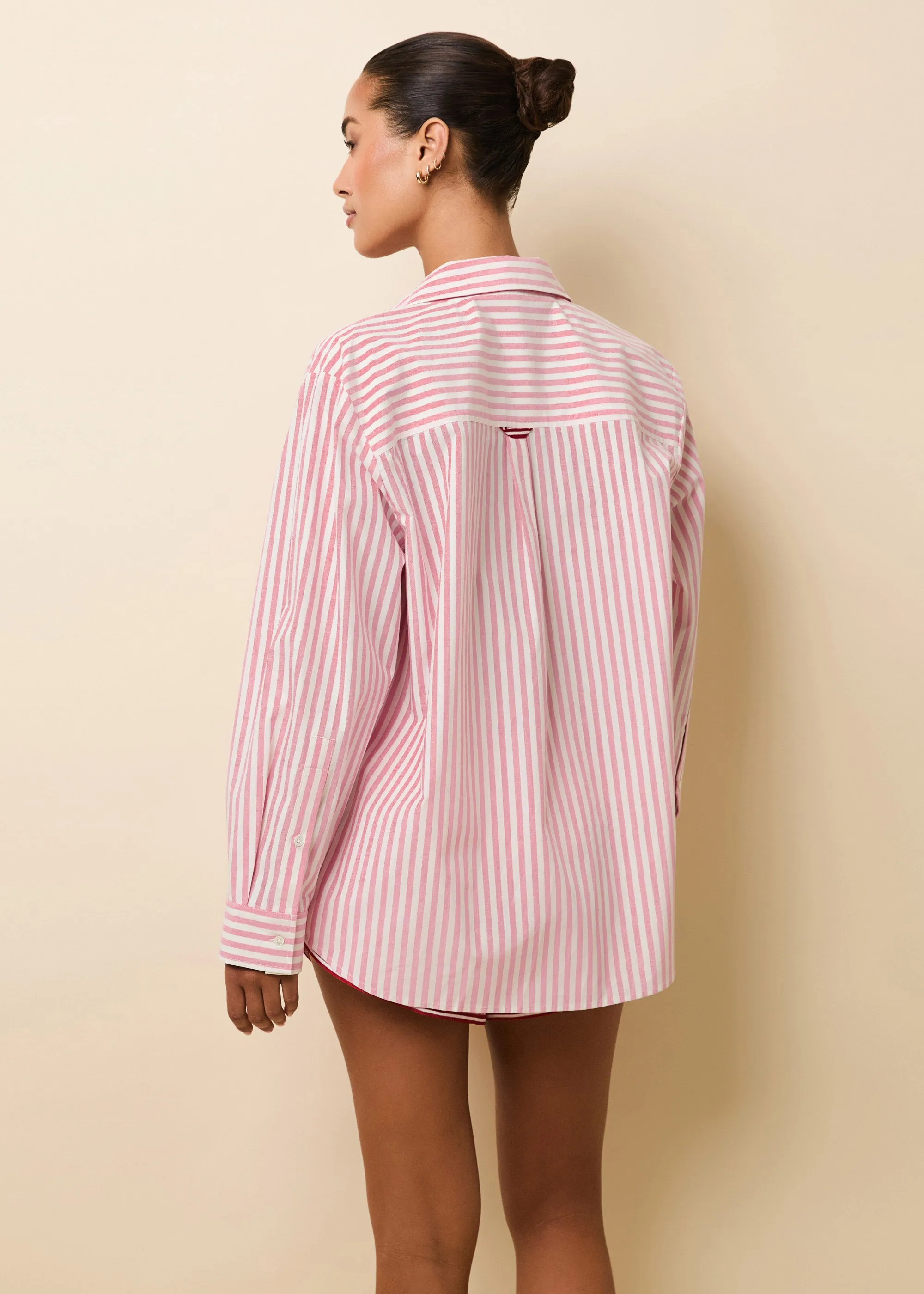 Avril Button Down Taffy Pink / Brule Stripe sold by SOLID & STRIPED product image thumbnail 2
