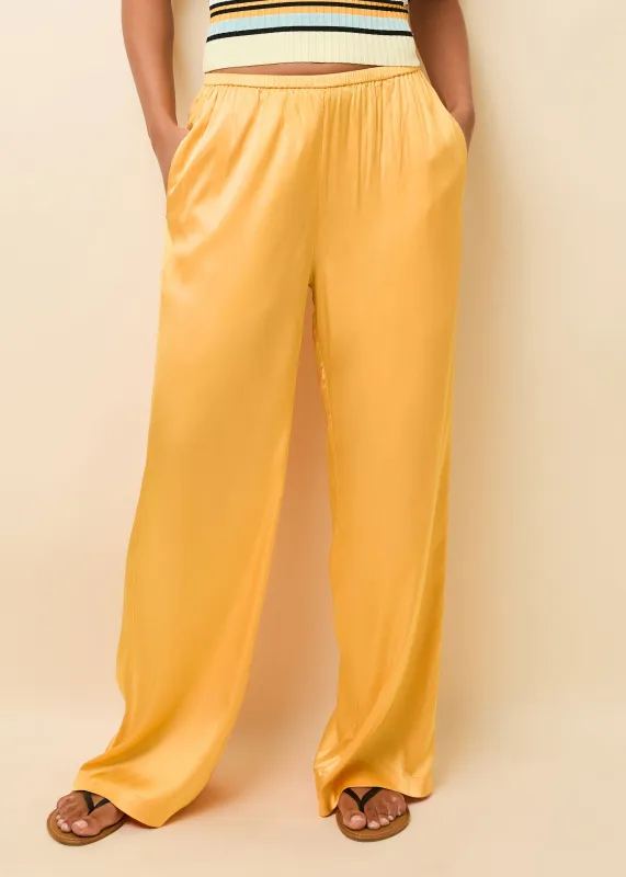Monaco Satin Pant Mango sold by SOLID & STRIPED