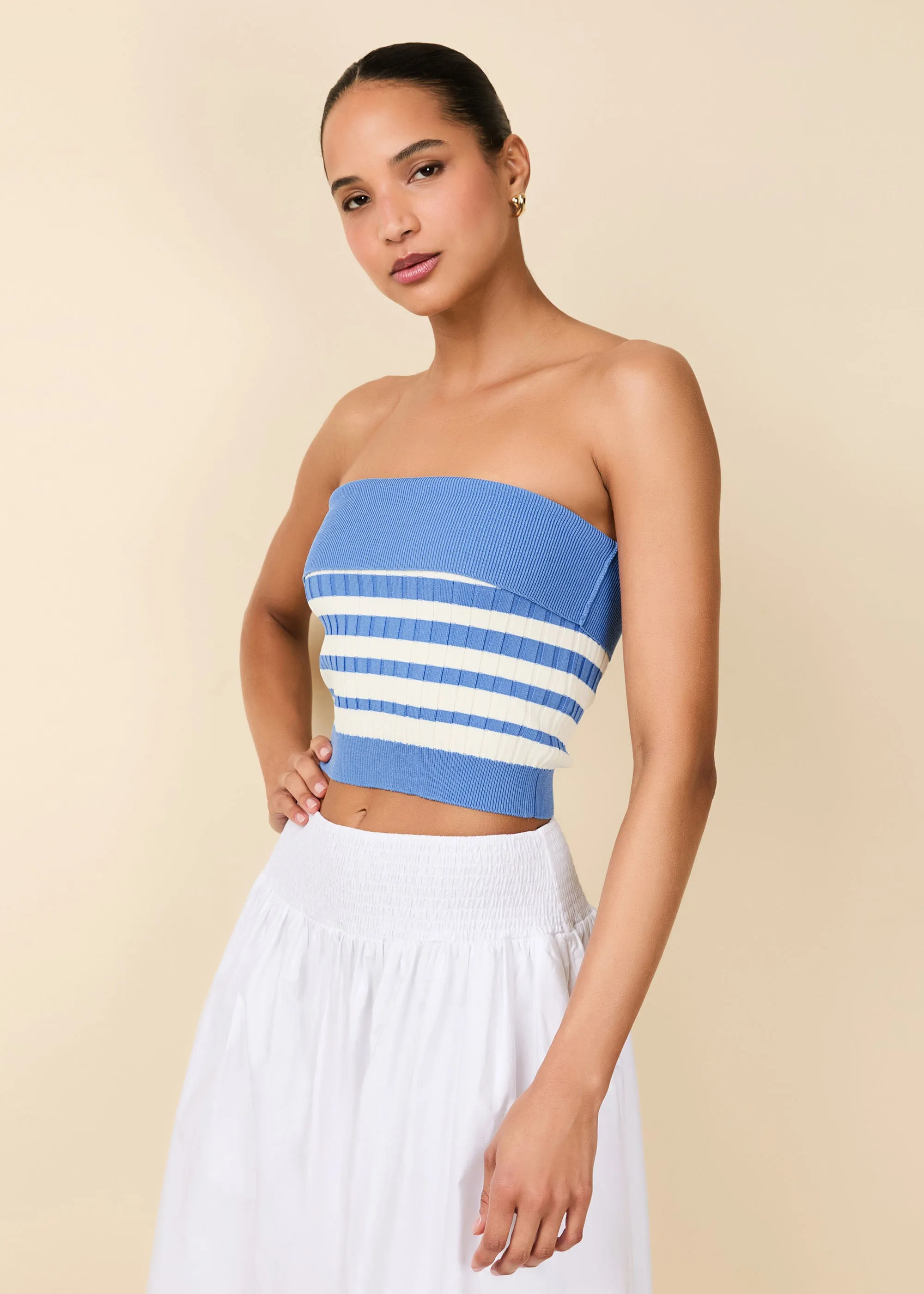 Marnie Top Marina Blue Sunset Stripe sold by SOLID & STRIPED product image thumbnail 2