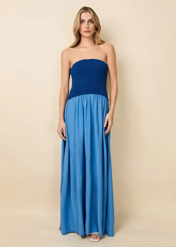 Strapless Soglio Dress Maritime Navy / Marina Blue sold by SOLID & STRIPED