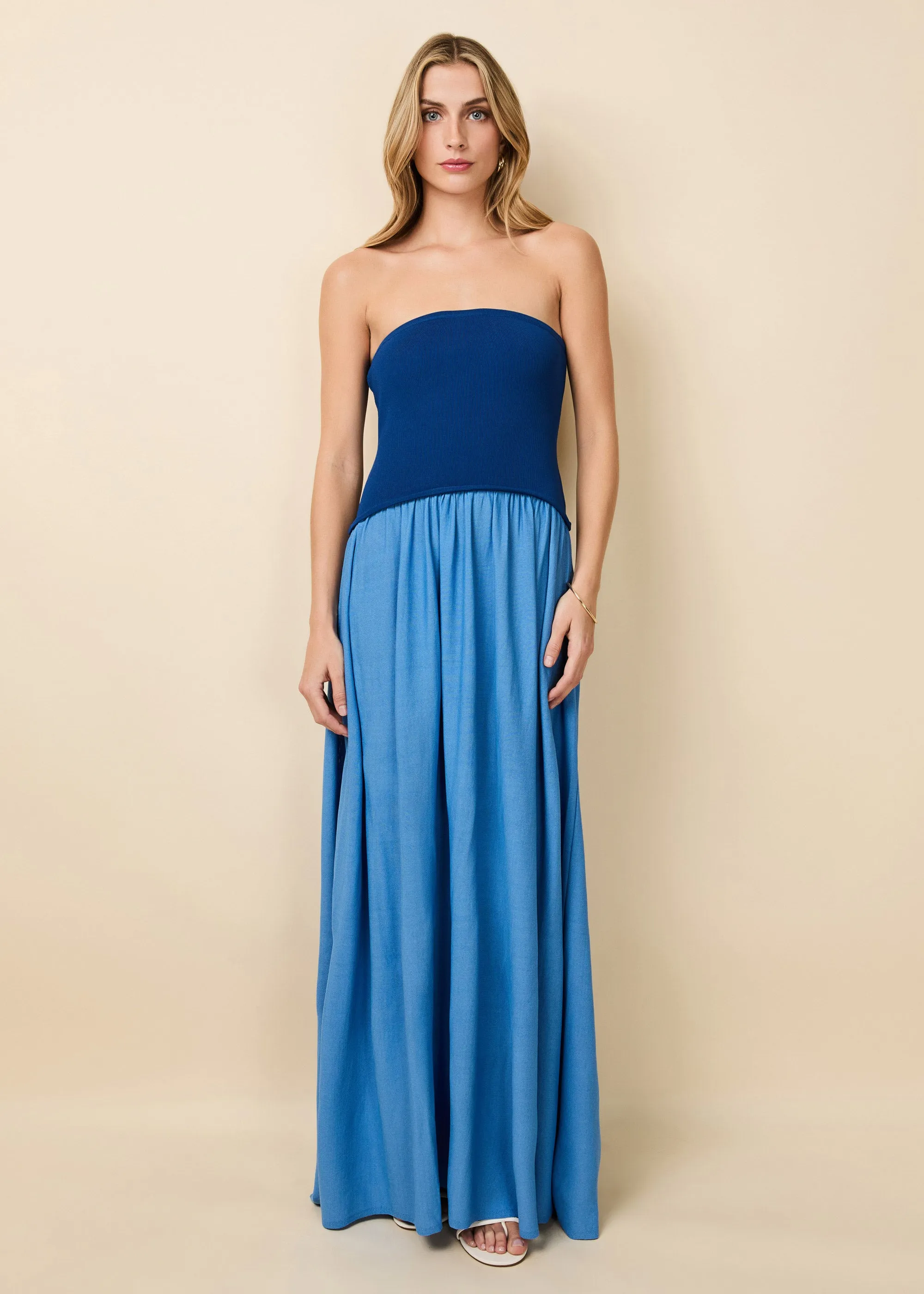 Strapless Soglio Dress Maritime Navy / Marina Blue sold by SOLID & STRIPED