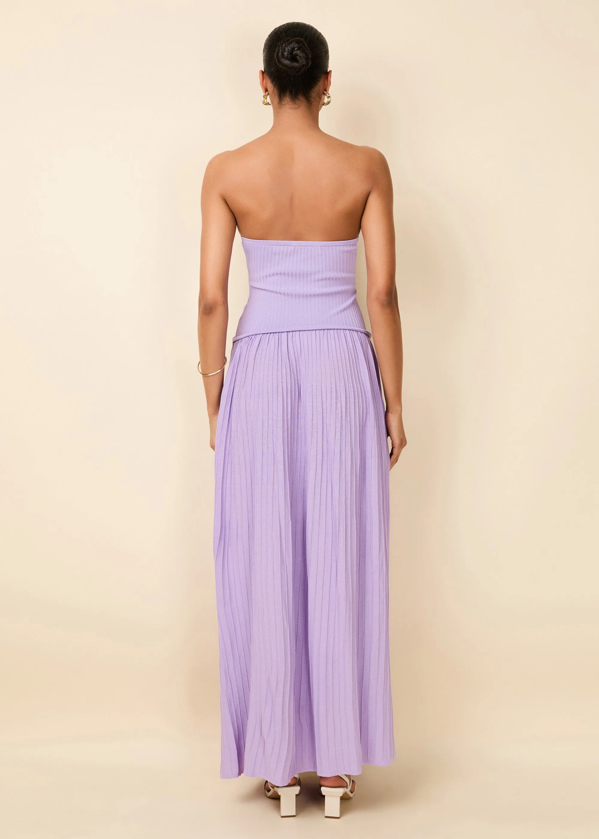 Strapless Soglio Dress Ribbed Lavender sold by SOLID & STRIPED product image thumbnail 4