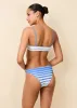 Daniela Reversible Bikini Bottom Marina Blue Sunset Stripe sold by SOLID & STRIPED