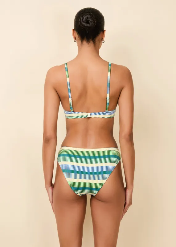 Eva Bikini Bottom Tennis Green Technicolor Mosaic sold by SOLID & STRIPED