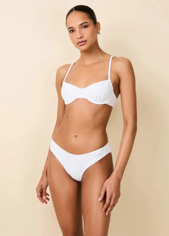 Eva Eyelet Bikini Top Optic White sold by SOLID & STRIPED