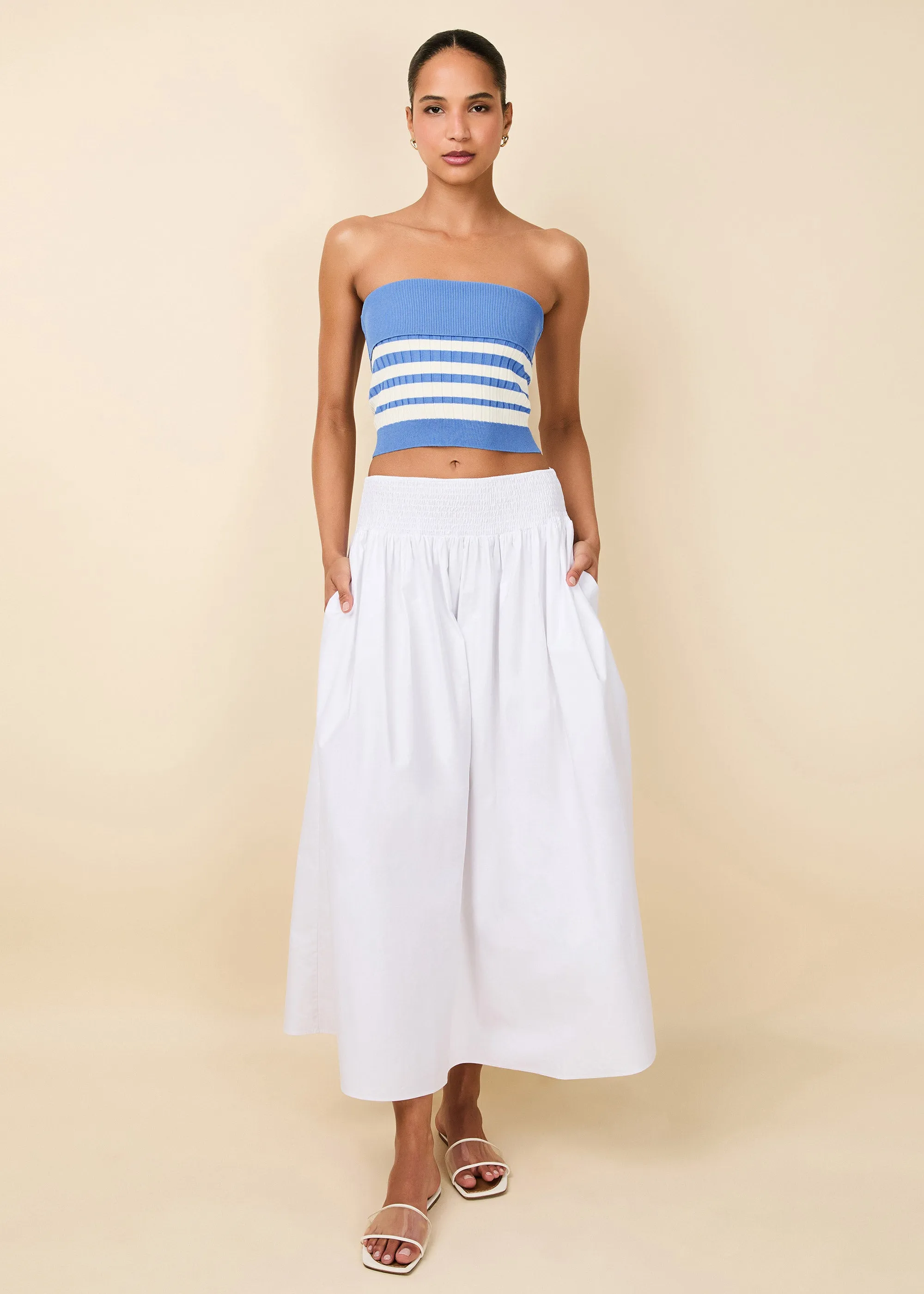 Noreen Skirt Poplin Optic White sold by SOLID & STRIPED product image thumbnail 2
