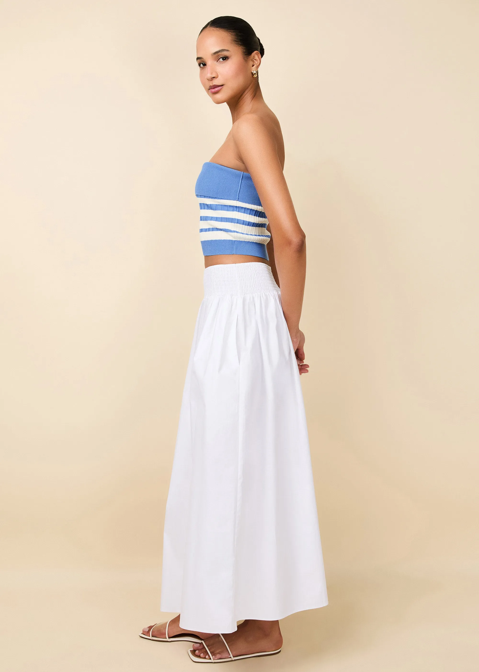 Noreen Skirt Poplin Optic White sold by SOLID & STRIPED product image thumbnail 3