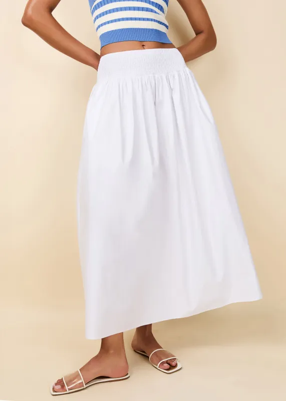 Noreen Skirt Poplin Optic White made by SOLID & STRIPED