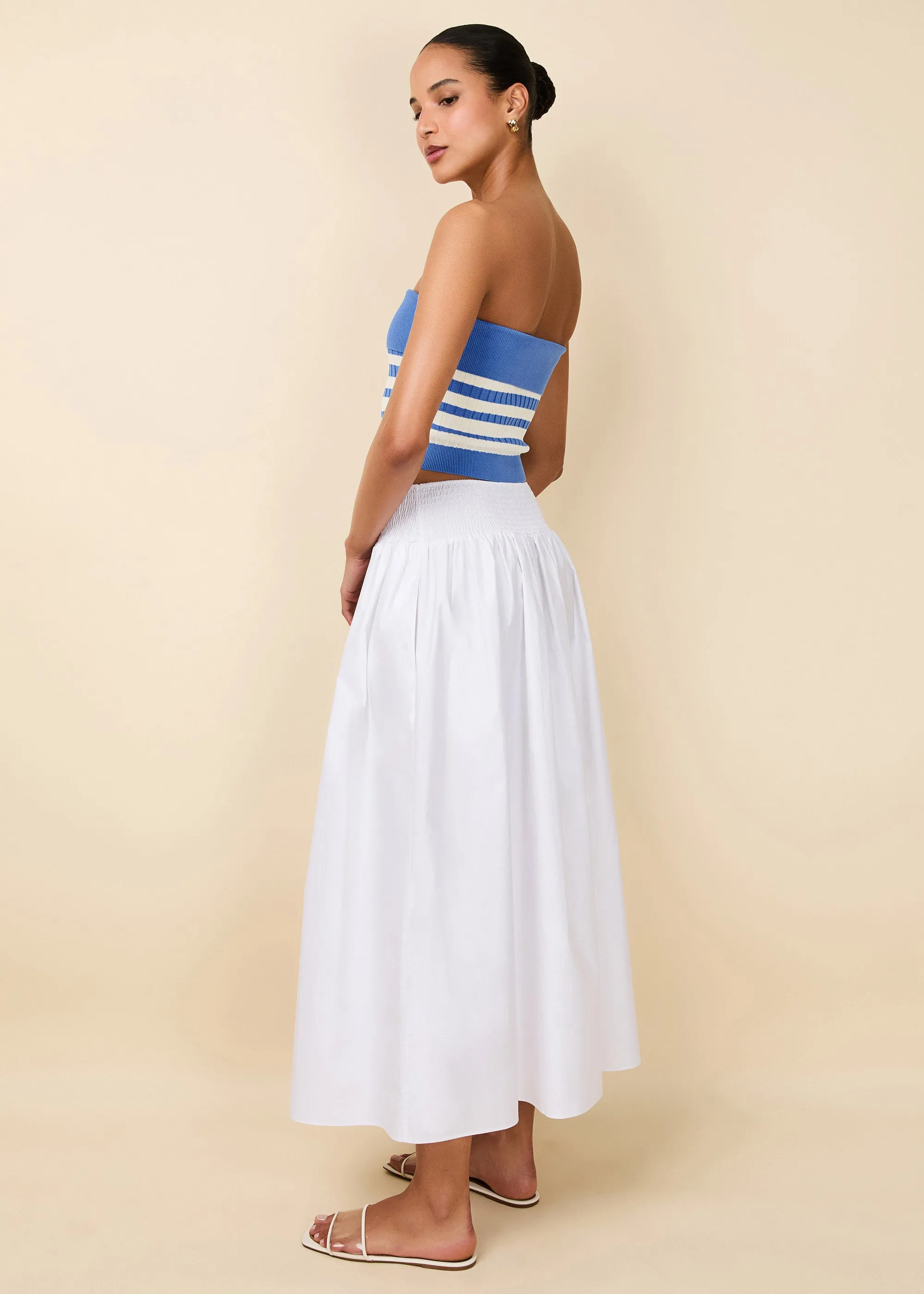Noreen Skirt Poplin Optic White sold by SOLID & STRIPED product image thumbnail 4