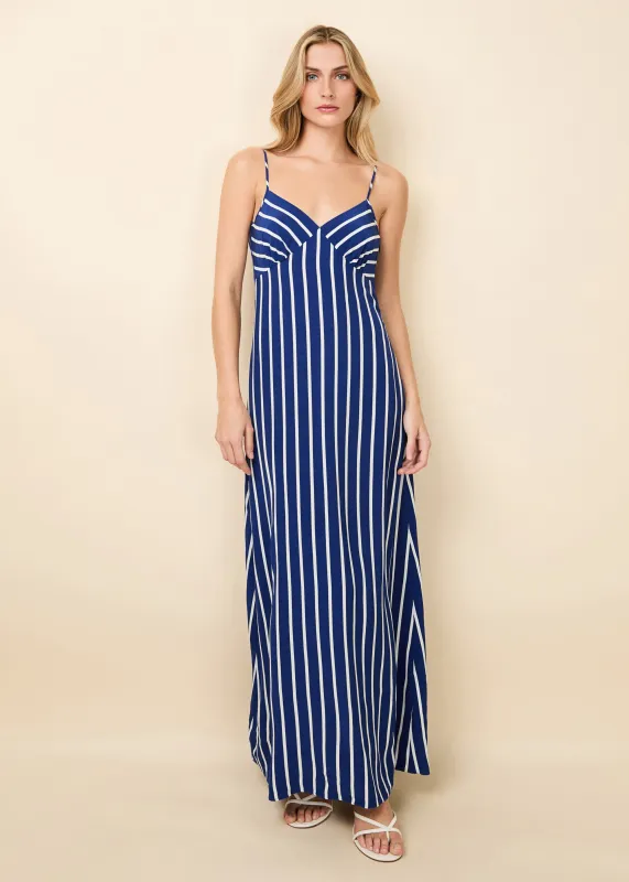 Rosetta Dress Navy Nautical Stripe sold by SOLID & STRIPED