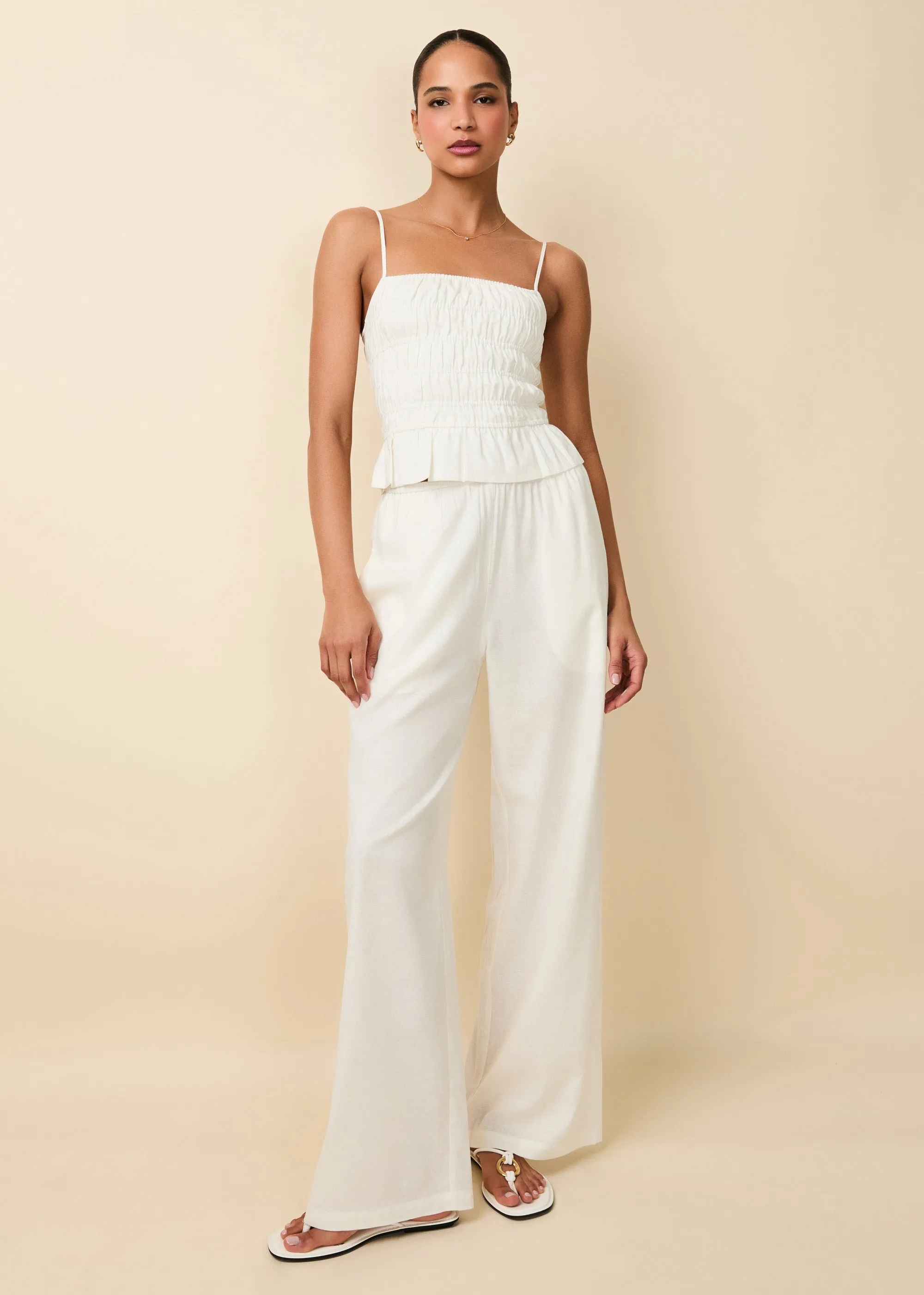 Monaco Pant Linen Optic White sold by SOLID & STRIPED product image thumbnail 2