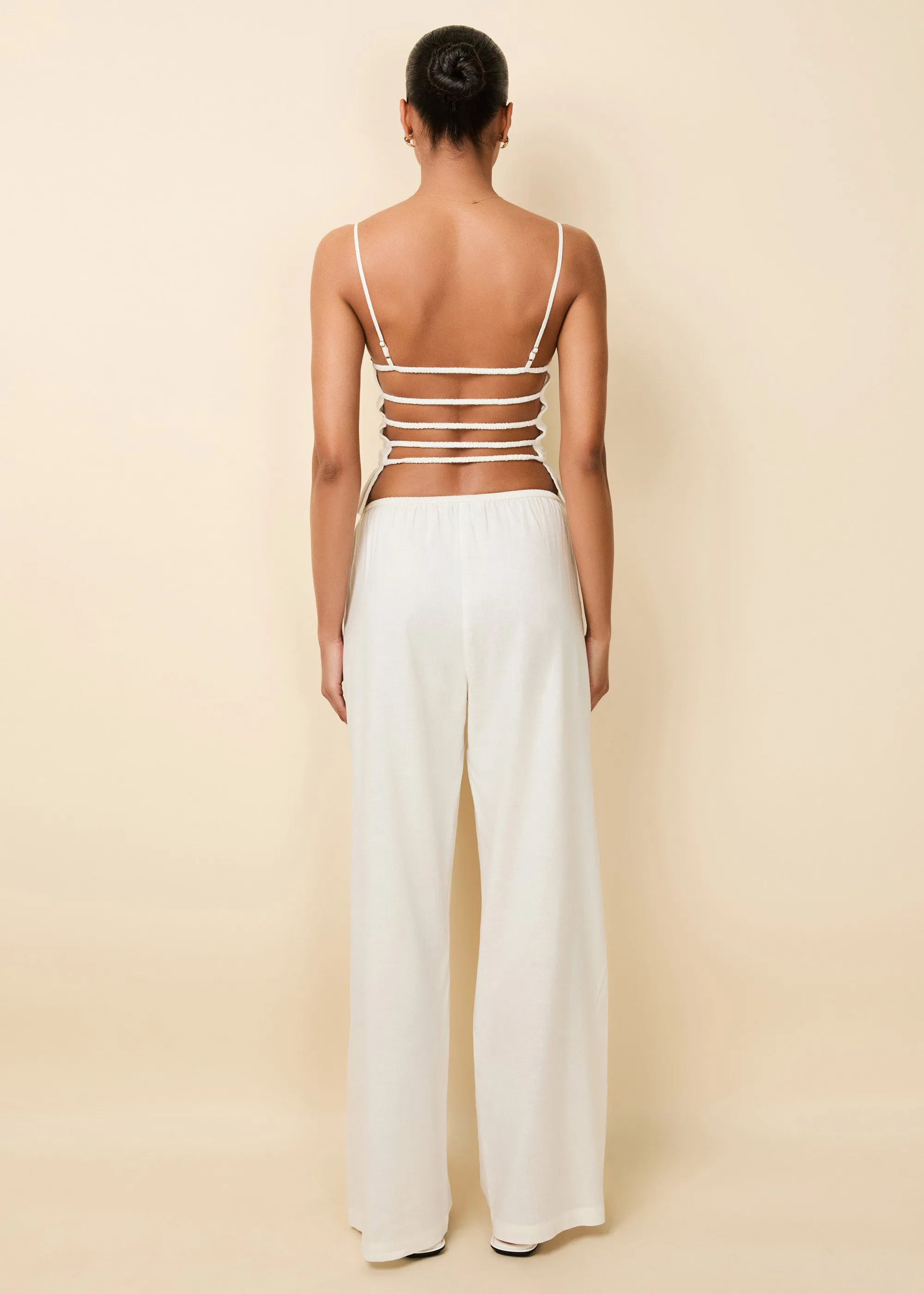 Monaco Pant Linen Optic White sold by SOLID & STRIPED product image thumbnail 4