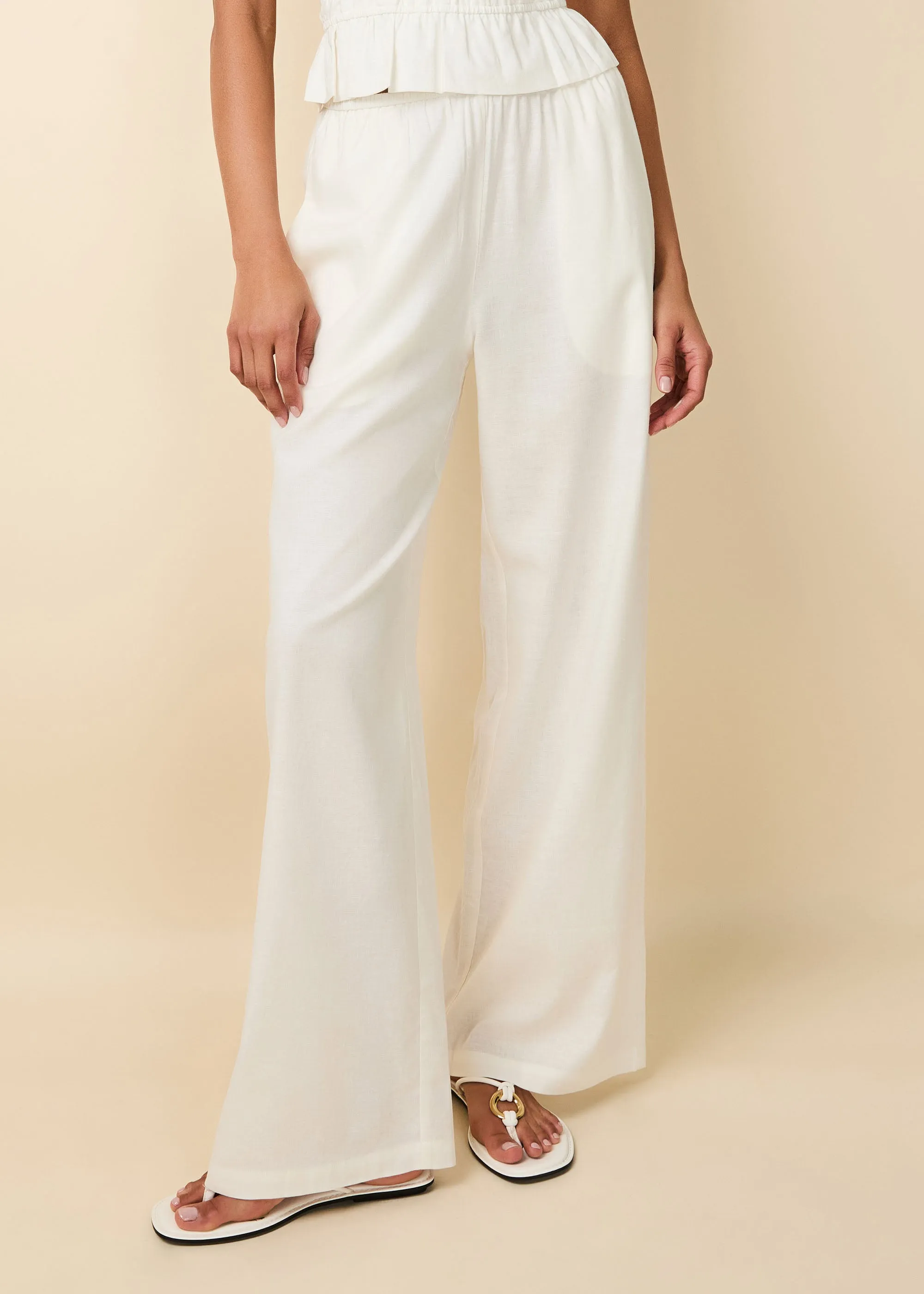 Monaco Pant Linen Optic White sold by SOLID & STRIPED