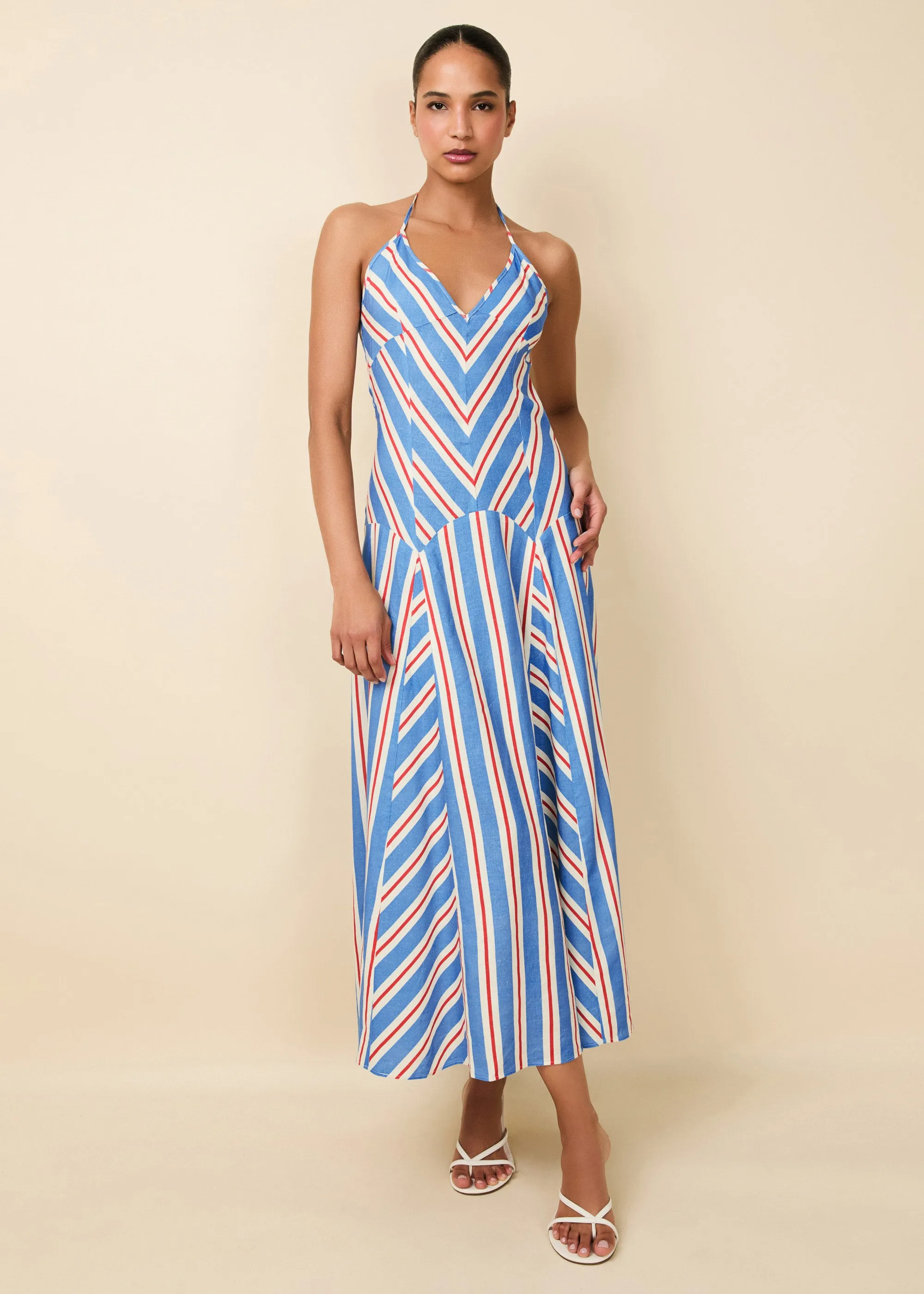 Alessio Dress Americana Stripe sold by SOLID & STRIPED