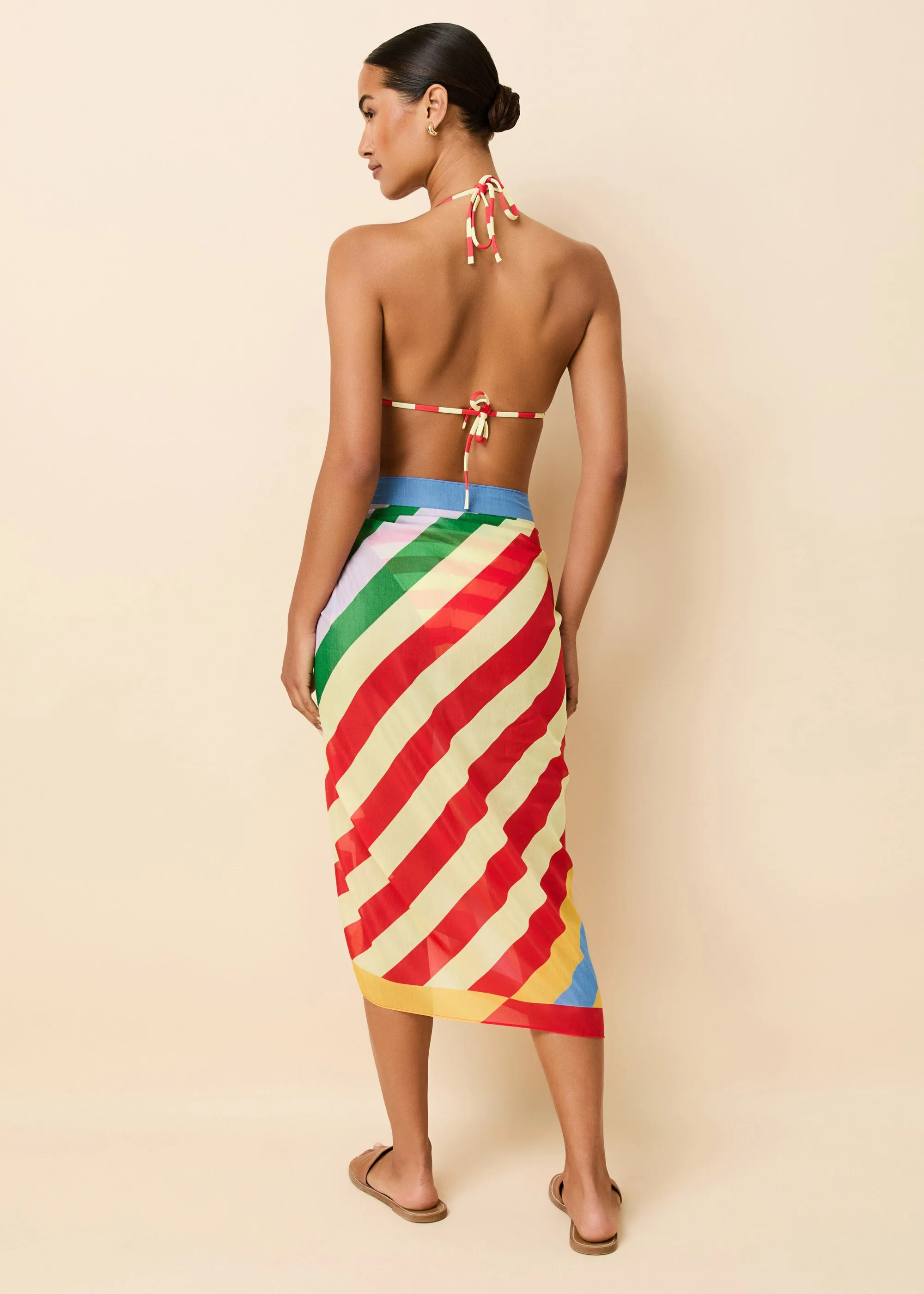 Silk Blend Pareo Colorblock Beach Stripe sold by SOLID & STRIPED product image thumbnail 3