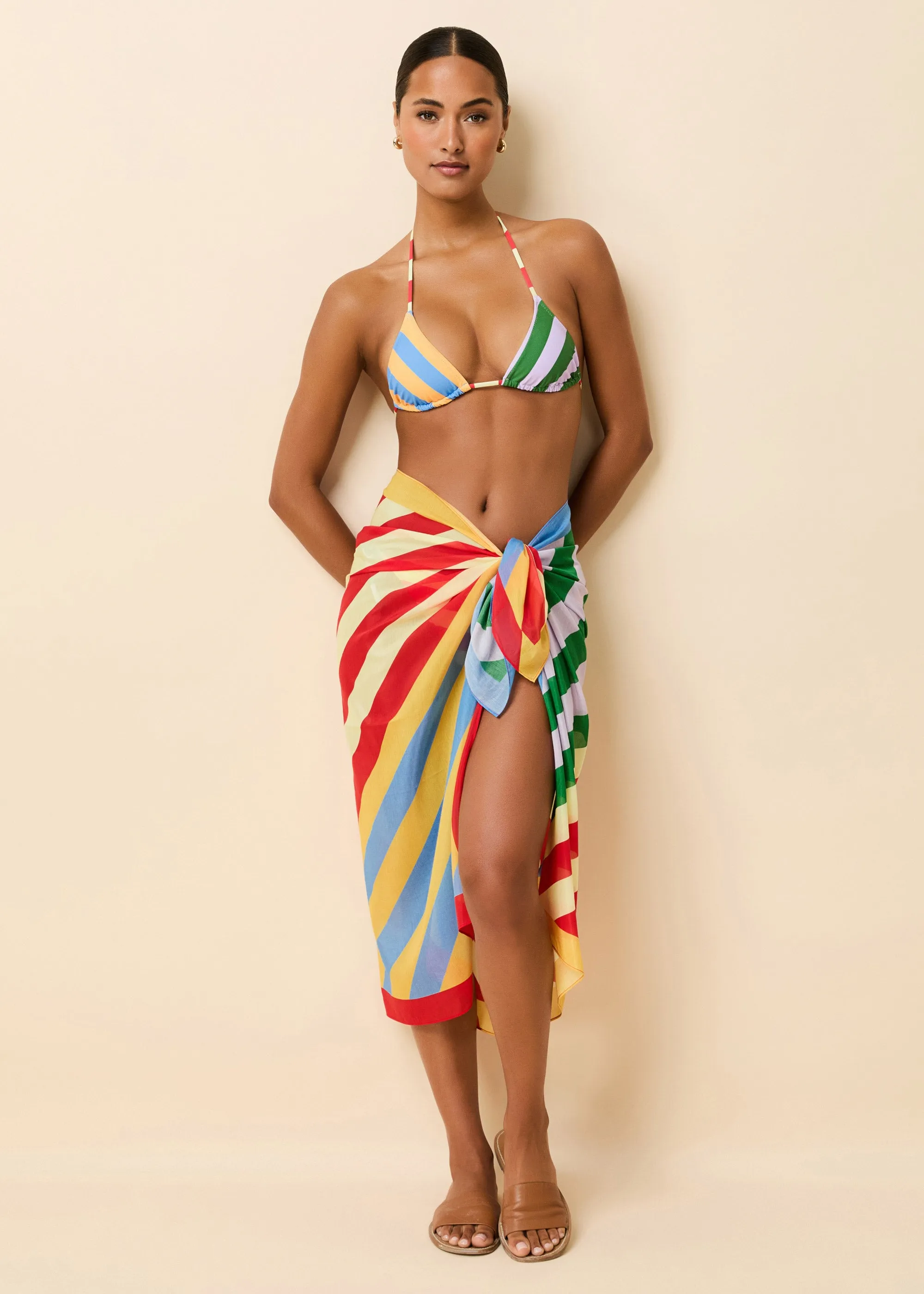 Silk Blend Pareo Colorblock Beach Stripe sold by SOLID & STRIPED