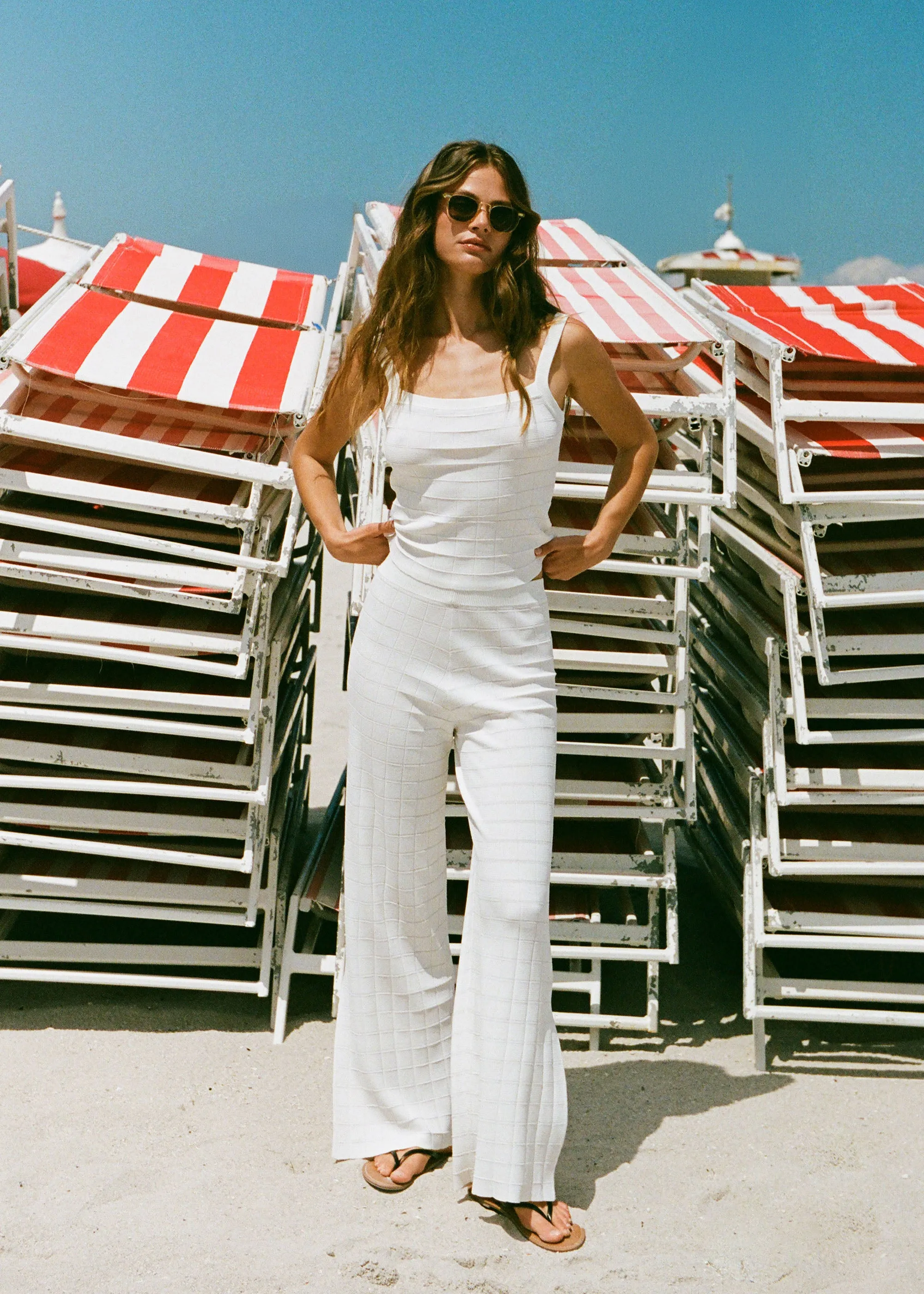 Lenny Tank Grid Knit Optic White sold by SOLID & STRIPED product image thumbnail 4