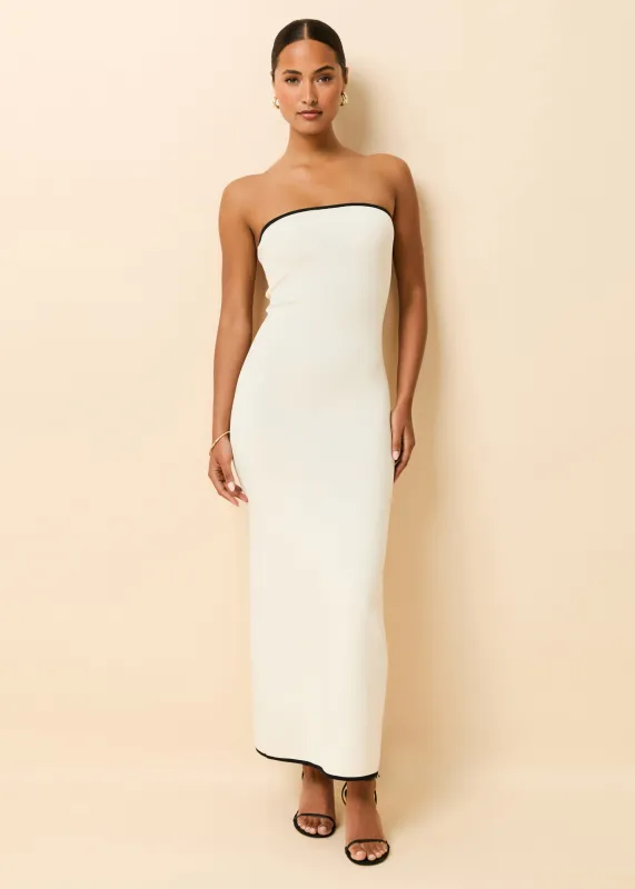 Caroline Dress Brule / Noir sold by SOLID & STRIPED