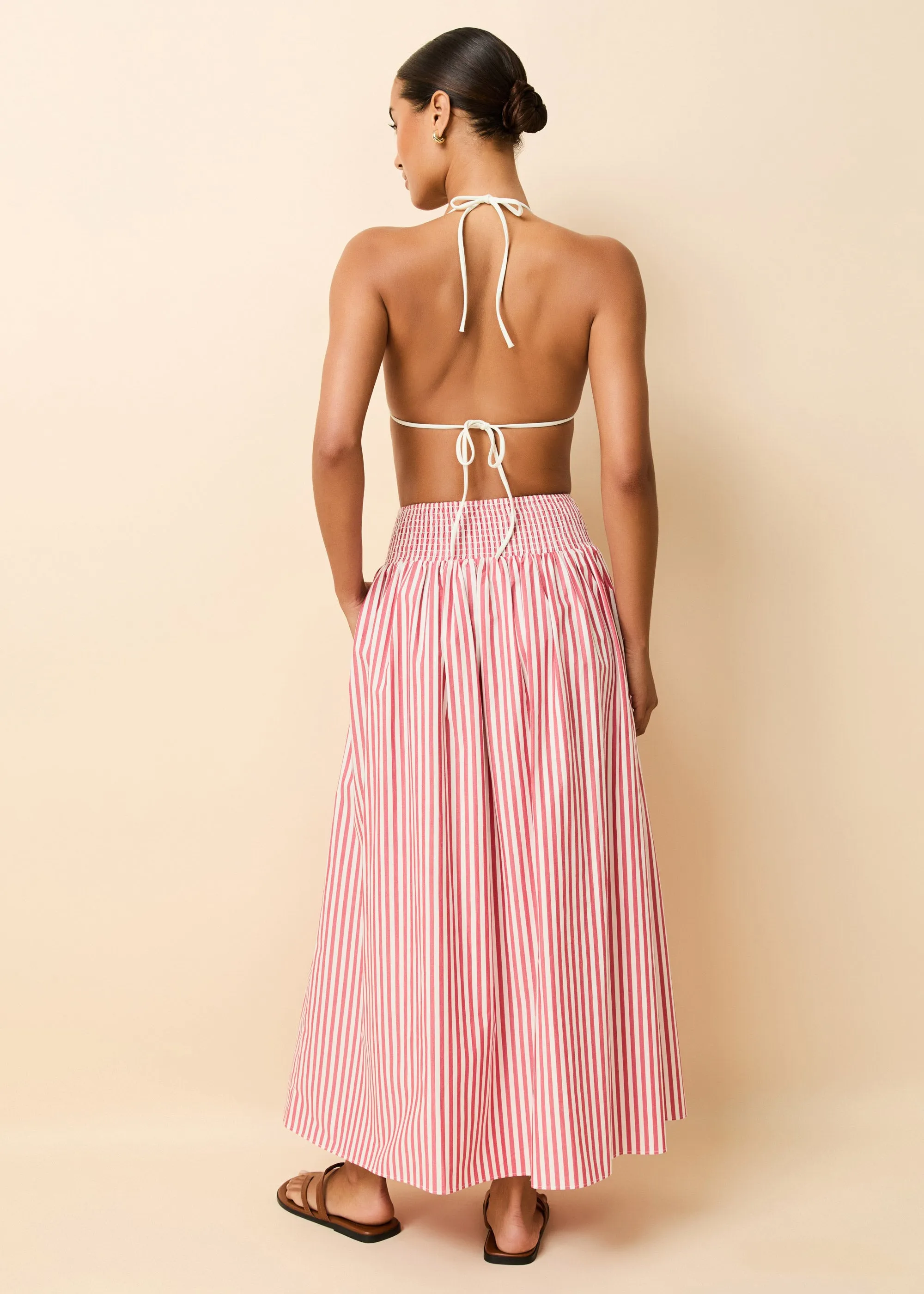Noreen Skirt Washed Red / Optic White Stripe sold by SOLID & STRIPED product image thumbnail 3
