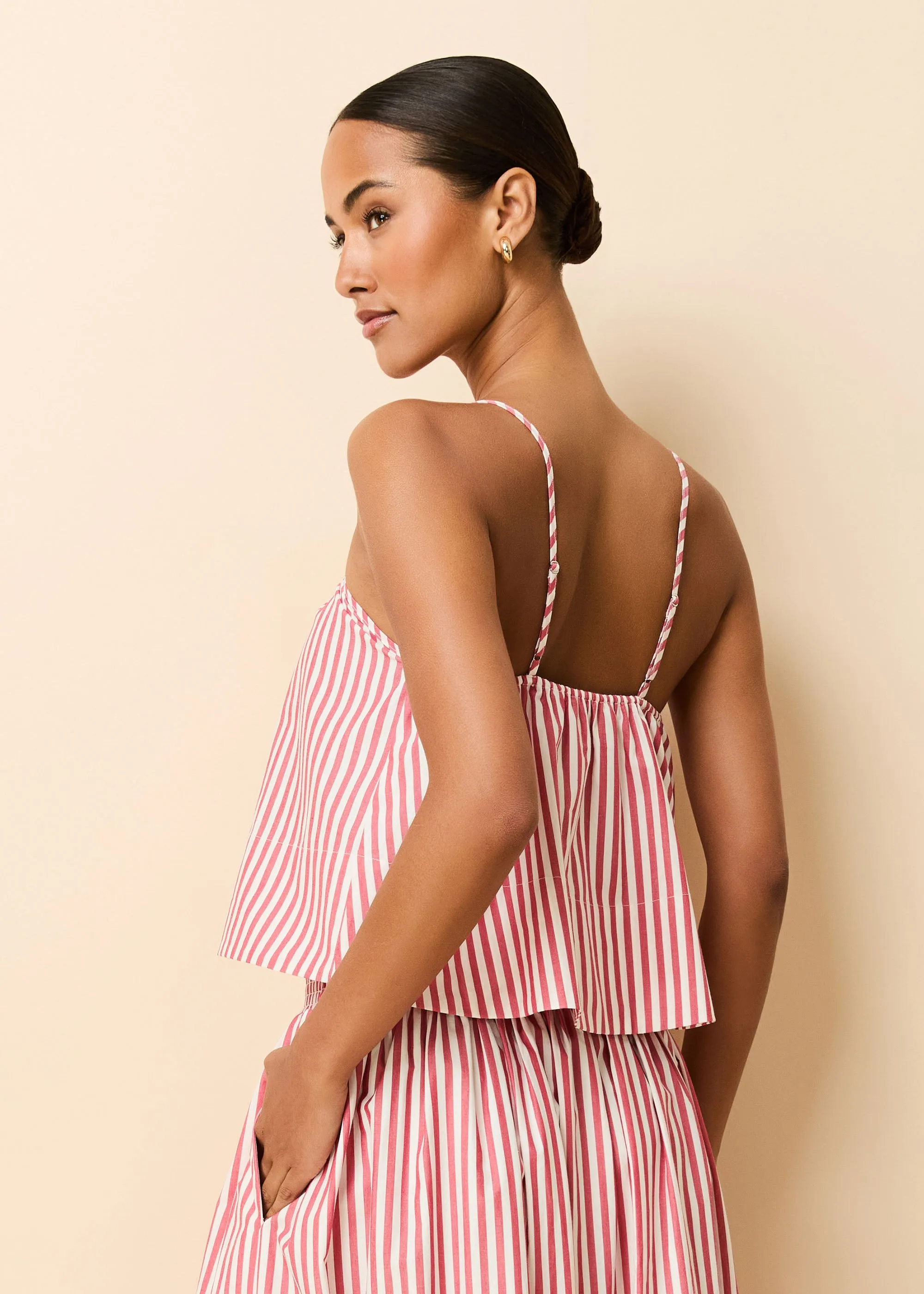 Maayan Top Washed Red / Optic White Stripe sold by SOLID & STRIPED product image thumbnail 2