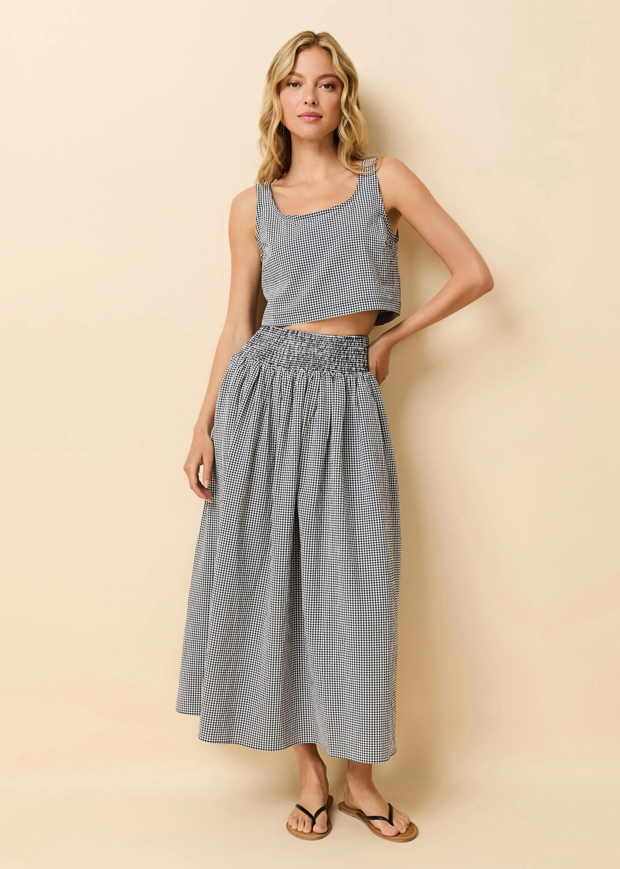 Noreen Skirt Seersucker Noir Gingham sold by SOLID & STRIPED product image thumbnail 2