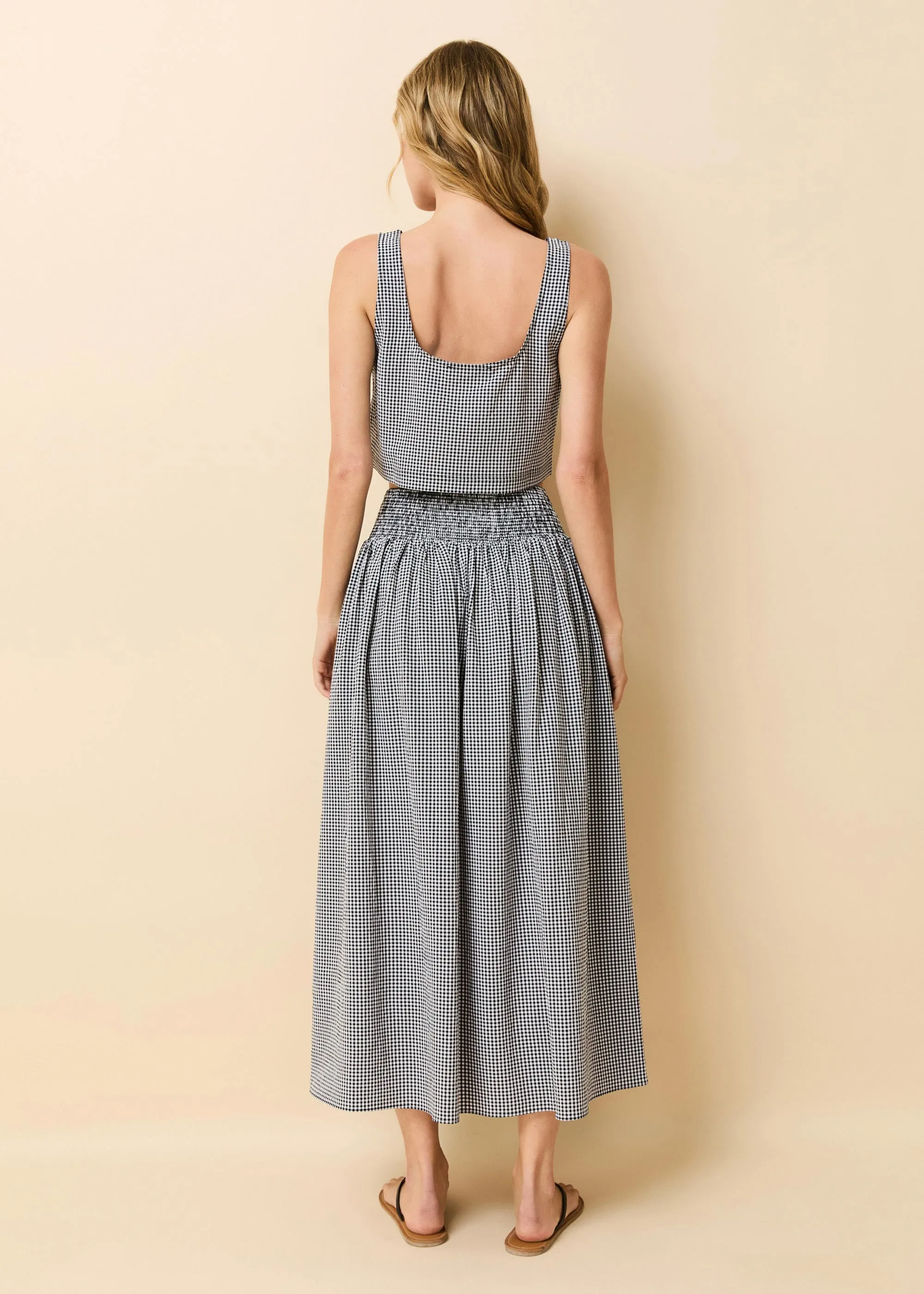 Noreen Skirt Seersucker Noir Gingham sold by SOLID & STRIPED product image thumbnail 3