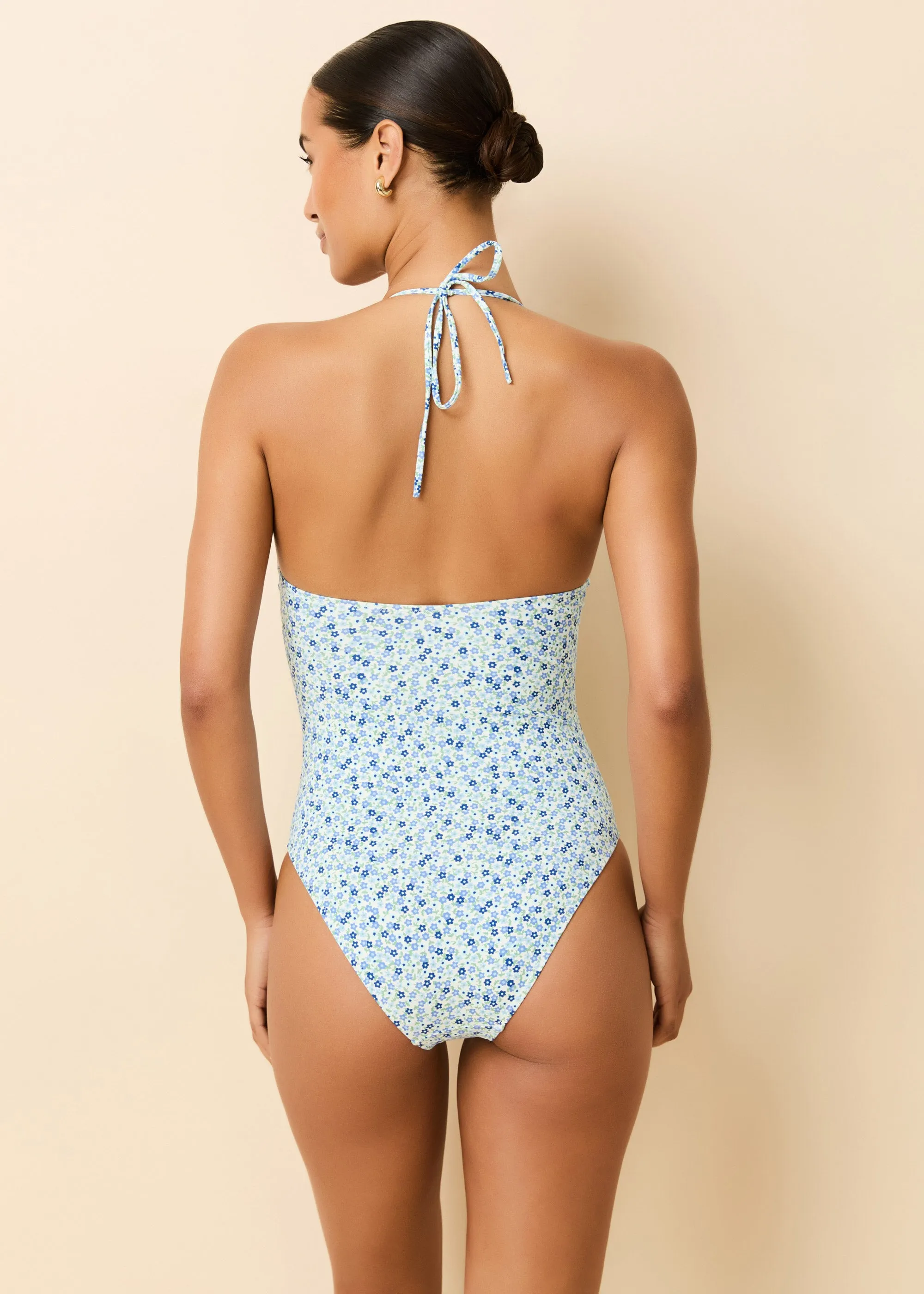 Malika One Piece Blue Ditsy Floral sold by SOLID & STRIPED product image thumbnail 4