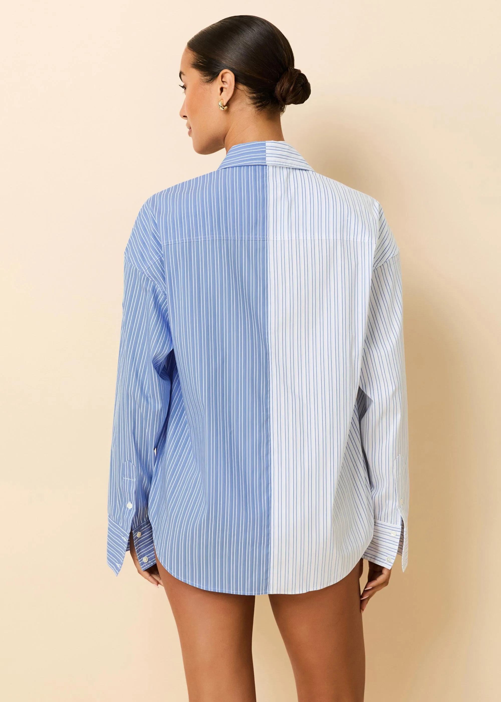 Dylan Button Down Shirt Blue Stripe Shirting sold by SOLID & STRIPED product image thumbnail 2