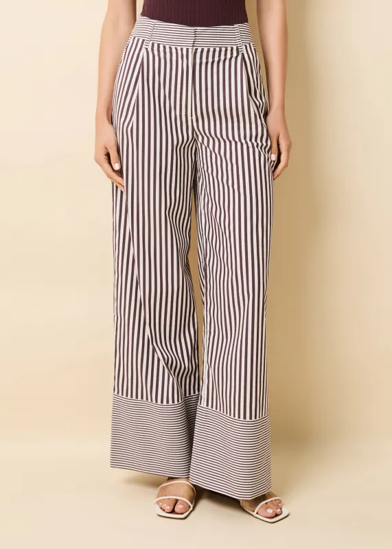 Marnie Pant Raisin Brown / Brule Stripe made by SOLID & STRIPED