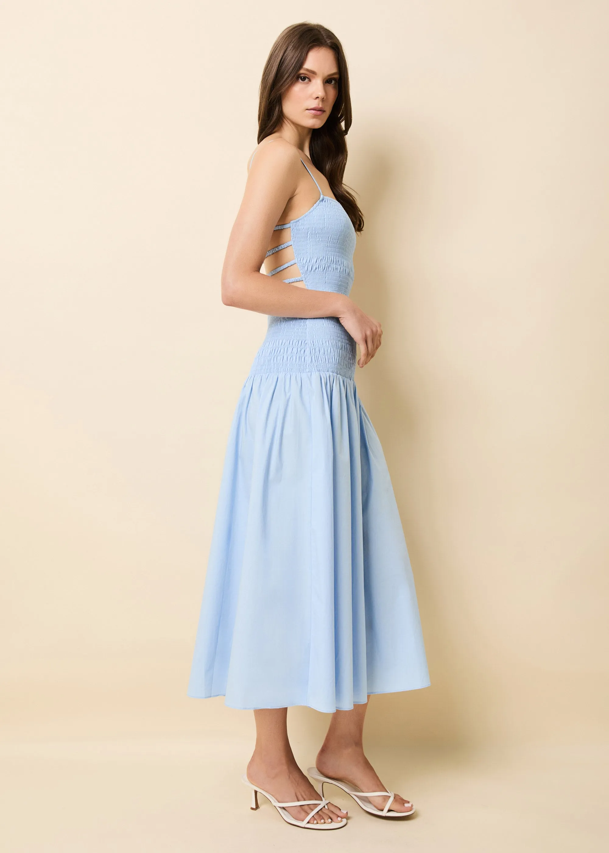 Vida Dress Poplin Open Water sold by SOLID & STRIPED product image thumbnail 4