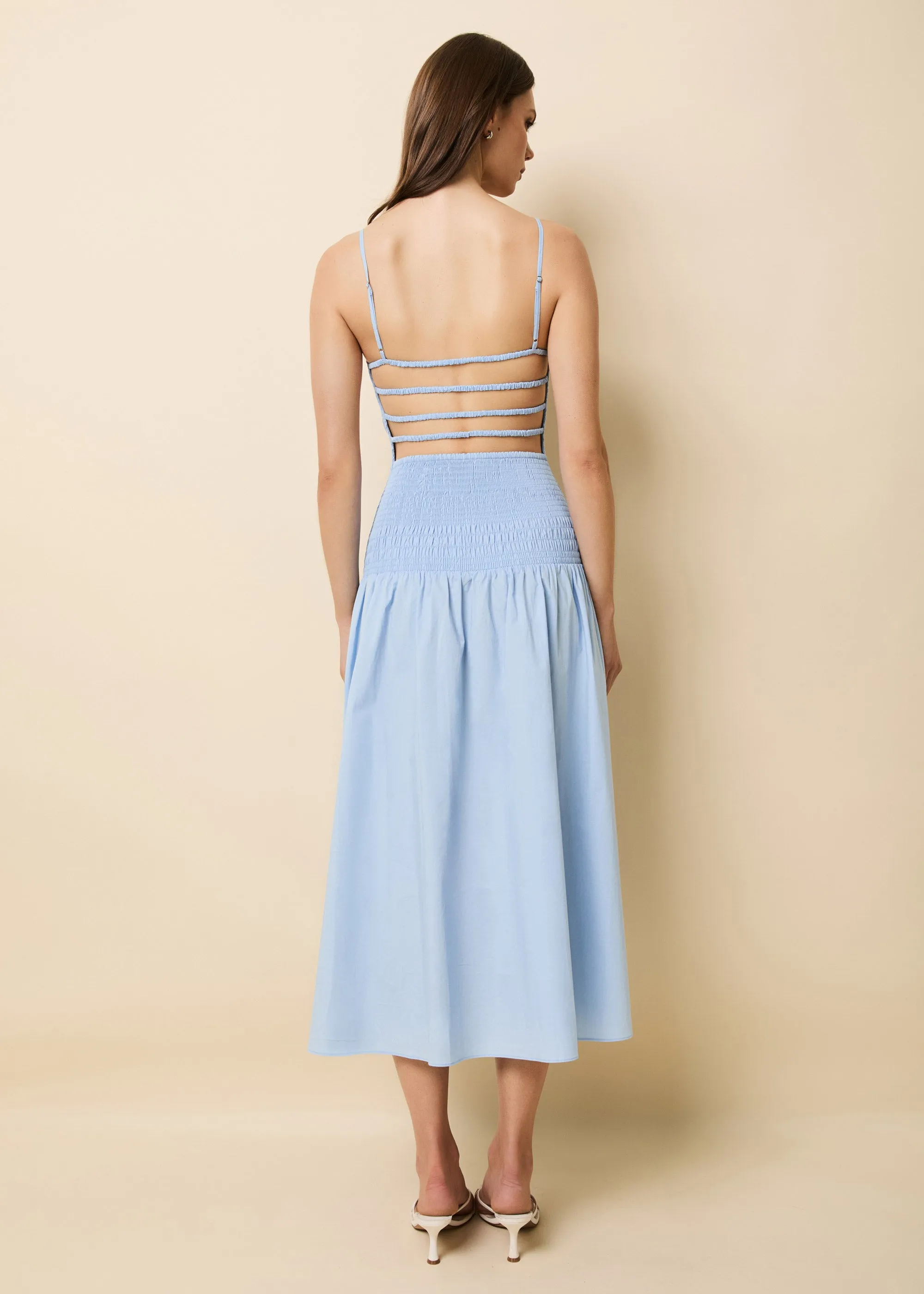 Vida Dress Poplin Open Water sold by SOLID & STRIPED product image thumbnail 3