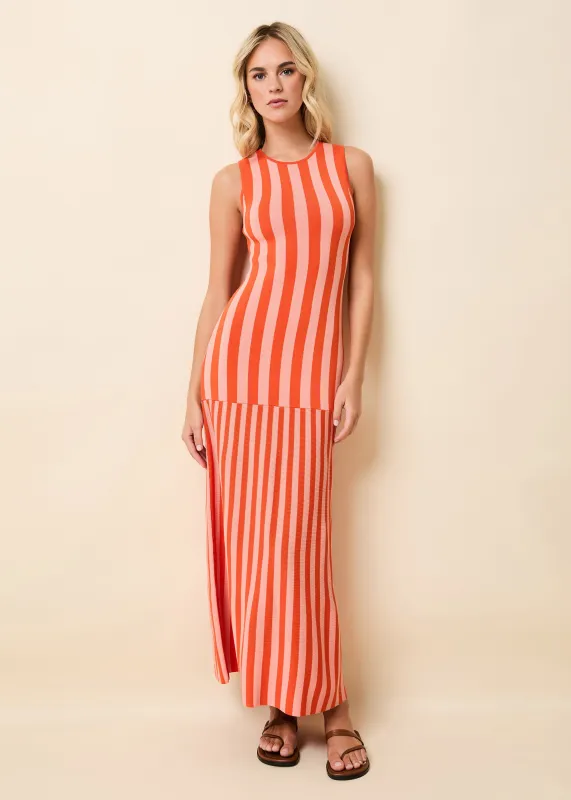 Petra Dress Peachykeen / Rust sold by SOLID & STRIPED