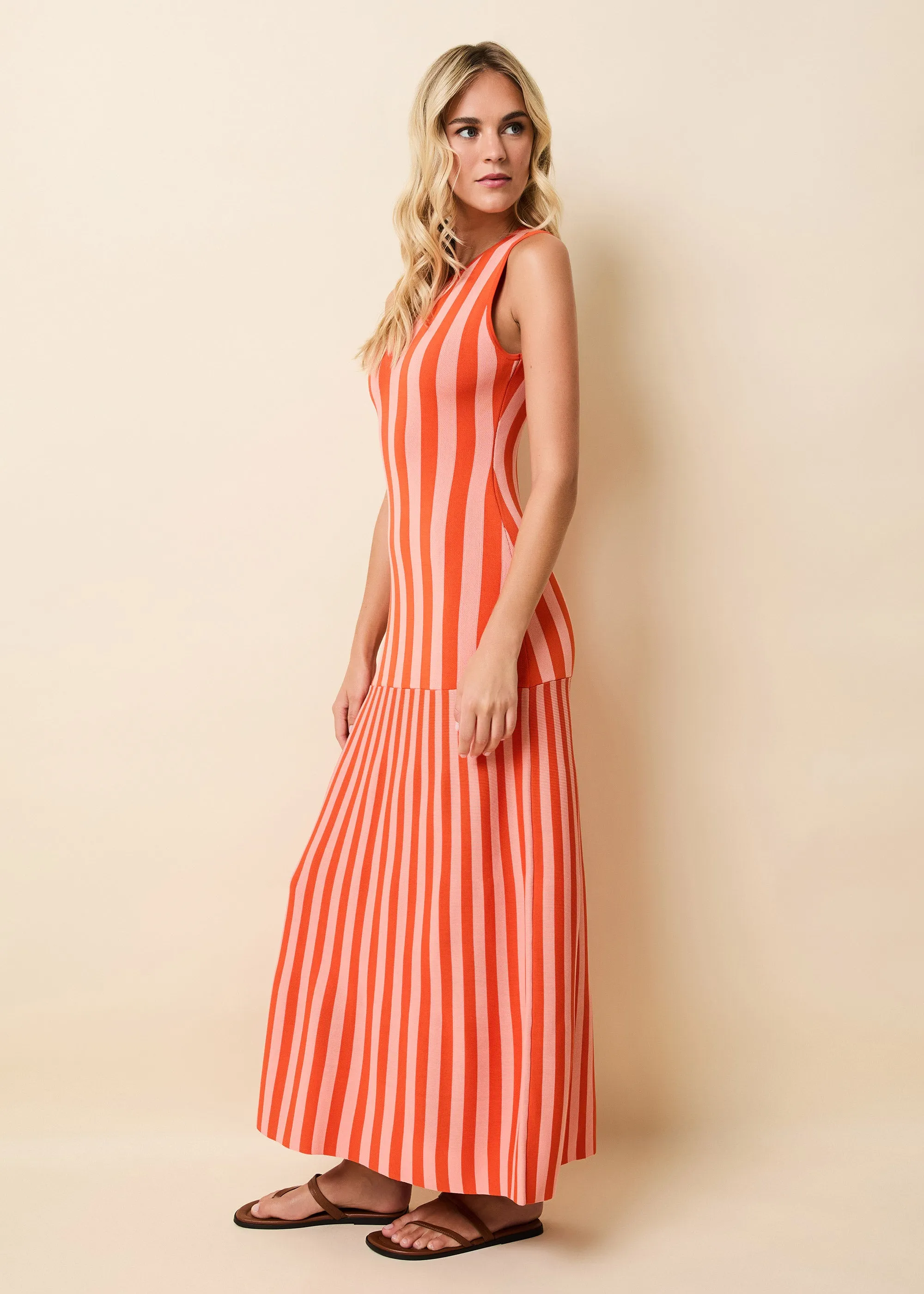 Petra Dress Peachykeen / Rust sold by SOLID & STRIPED product image thumbnail 4