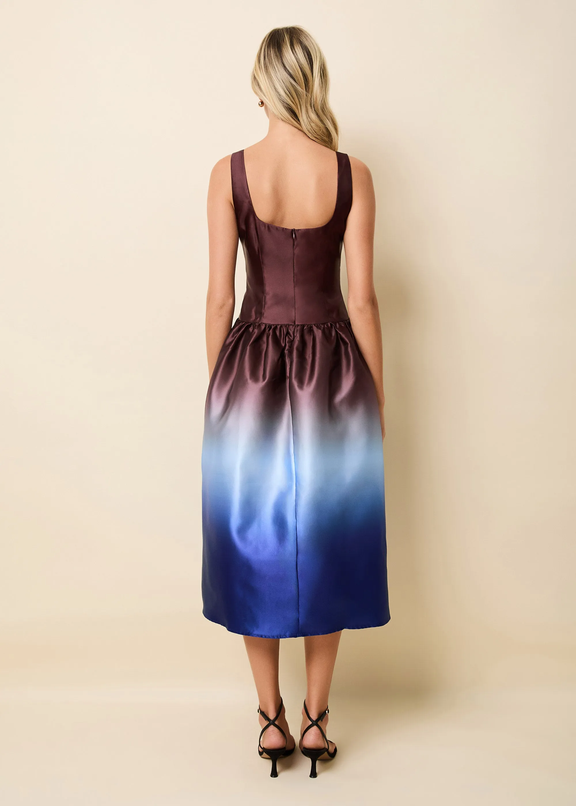 Gianna Dress Ombre Twilight / Raisin Brown sold by SOLID & STRIPED product image thumbnail 3
