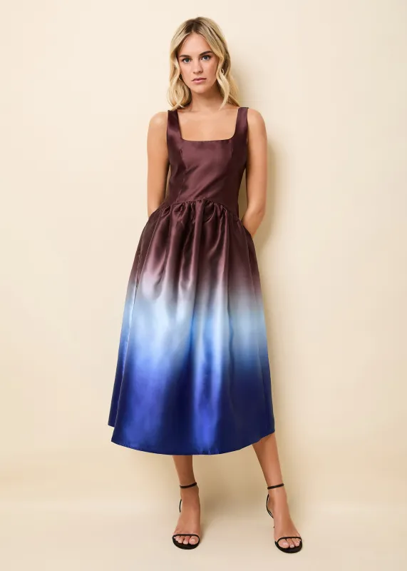 Gianna Dress Ombre Twilight / Raisin Brown sold by SOLID & STRIPED