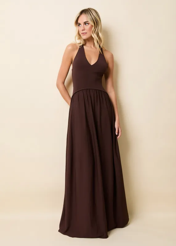 Maggie Dress Raisin Brown sold by SOLID & STRIPED