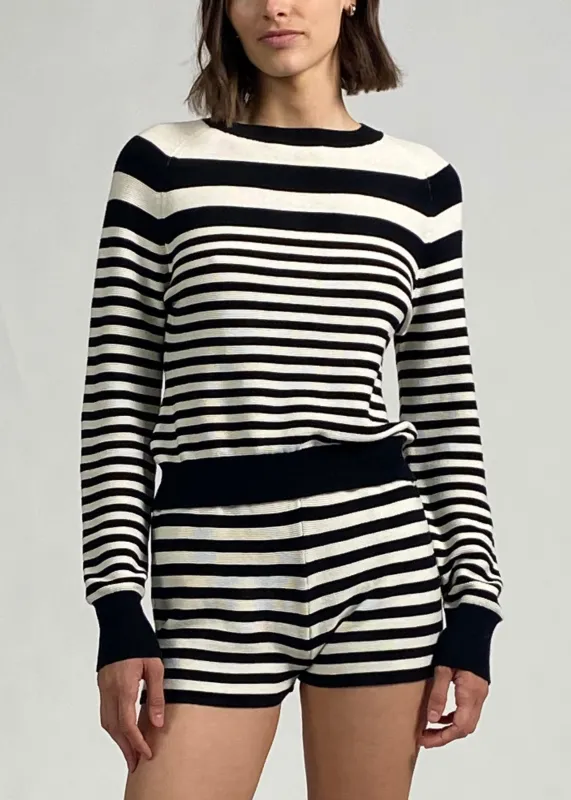 Manny Sweater Noir / Brule Stripe sold by SOLID & STRIPED