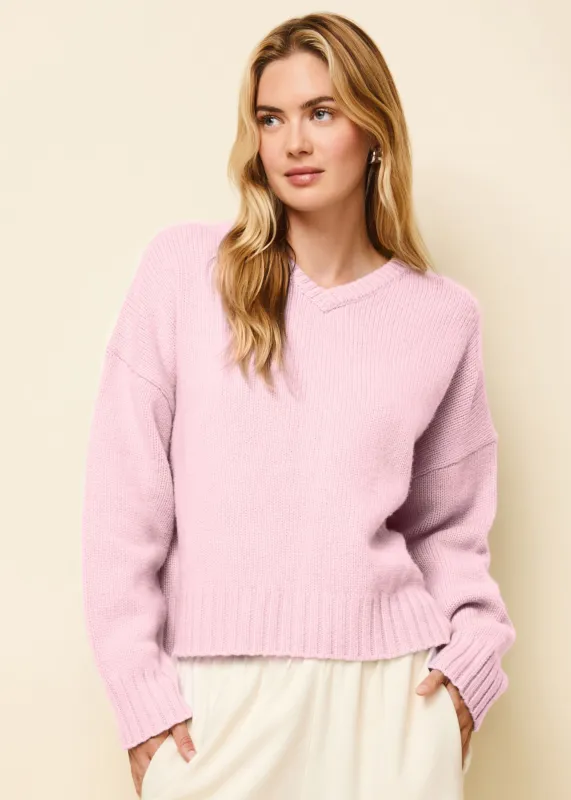 Reva Cashmere Sweater Carnation Pink sold by SOLID & STRIPED