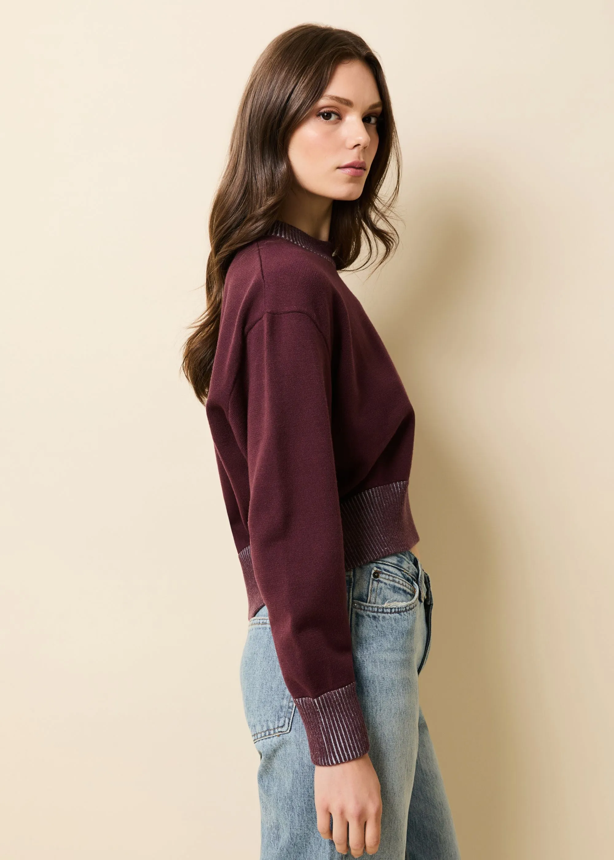 Kieran Sweater Raisin Brown sold by SOLID & STRIPED product image thumbnail 4