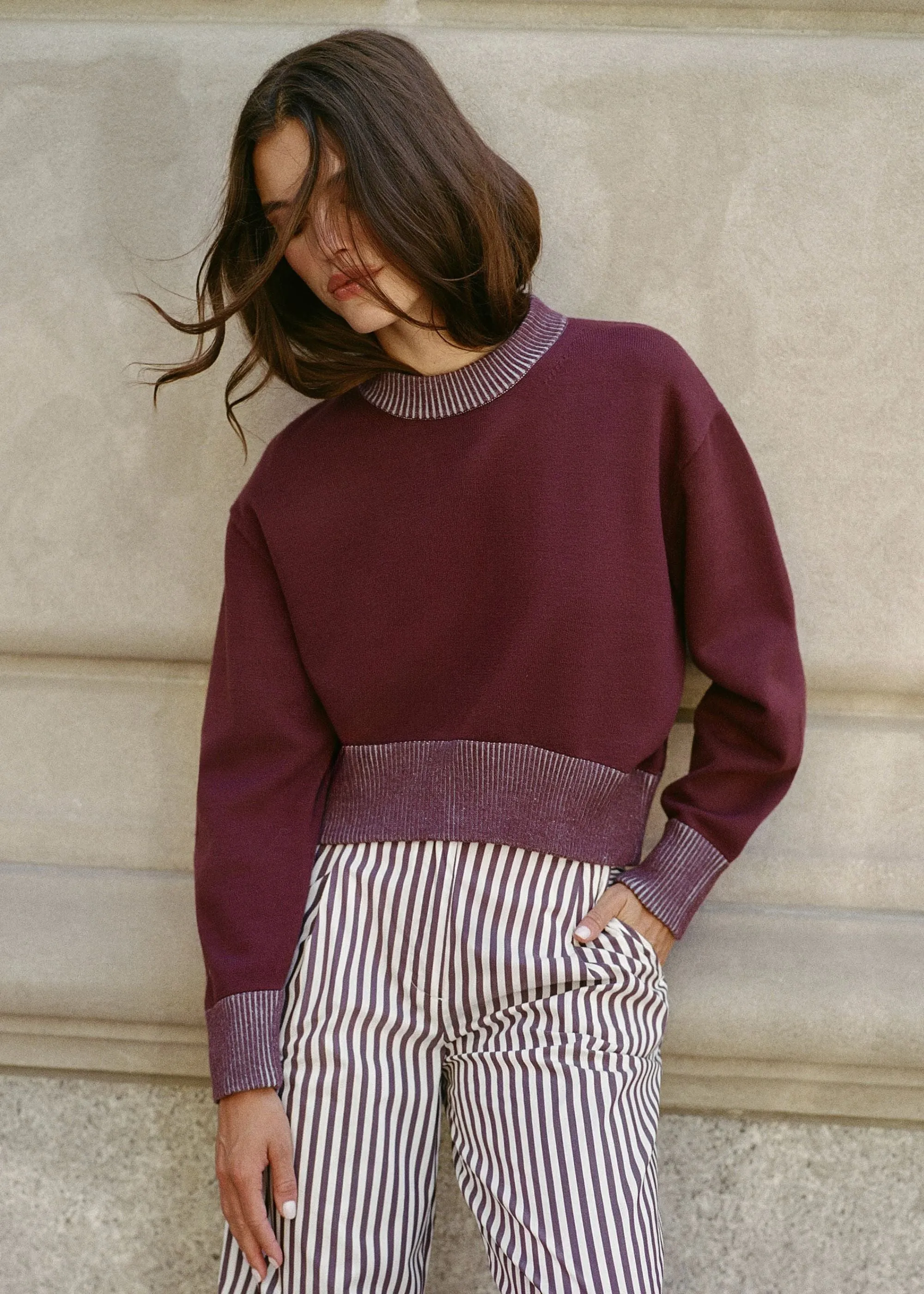 Kieran Sweater Raisin Brown sold by SOLID & STRIPED product image thumbnail 5