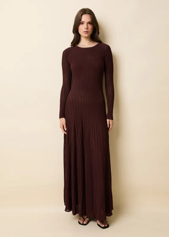 Sloane Dress Raisin Brown sold by SOLID & STRIPED