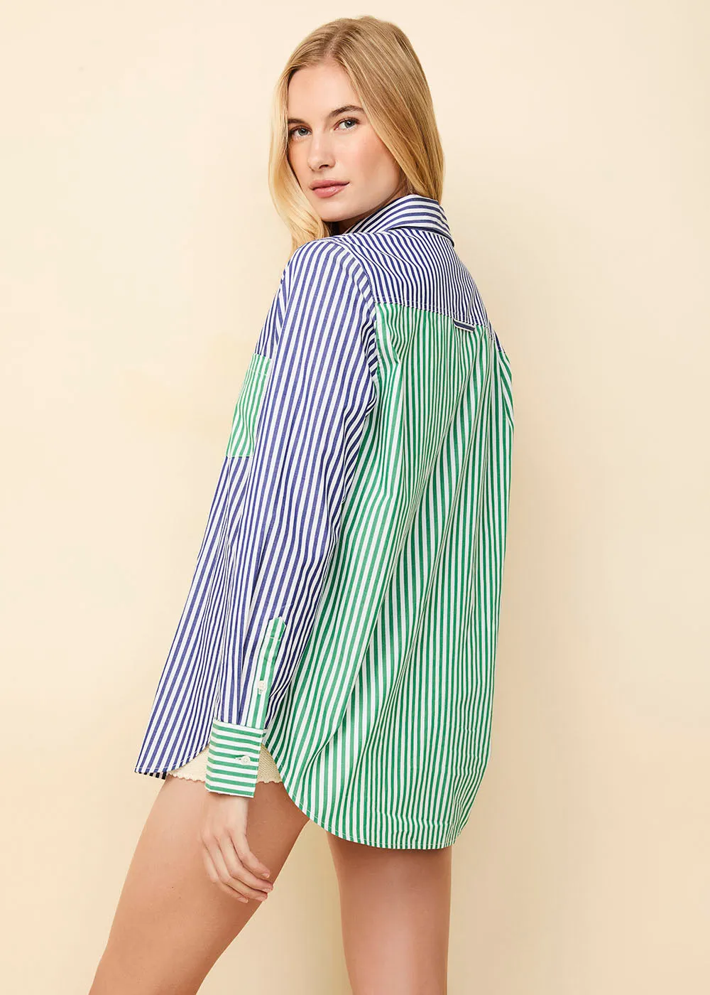 Oxford Tunic Colorblock Stripe sold by SOLID & STRIPED product image thumbnail 3