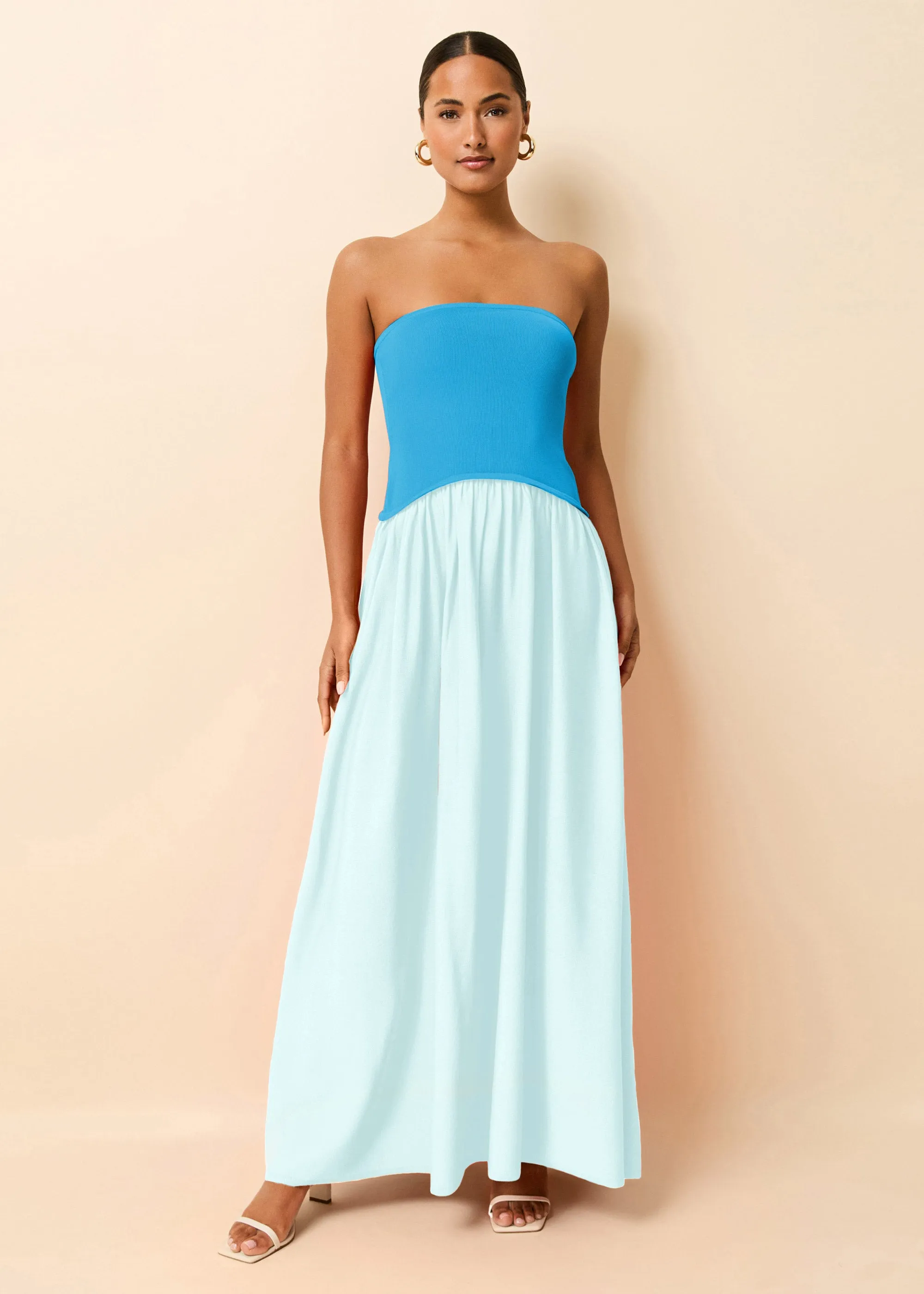 Strapless Soglio French Blue / Sky sold by SOLID & STRIPED