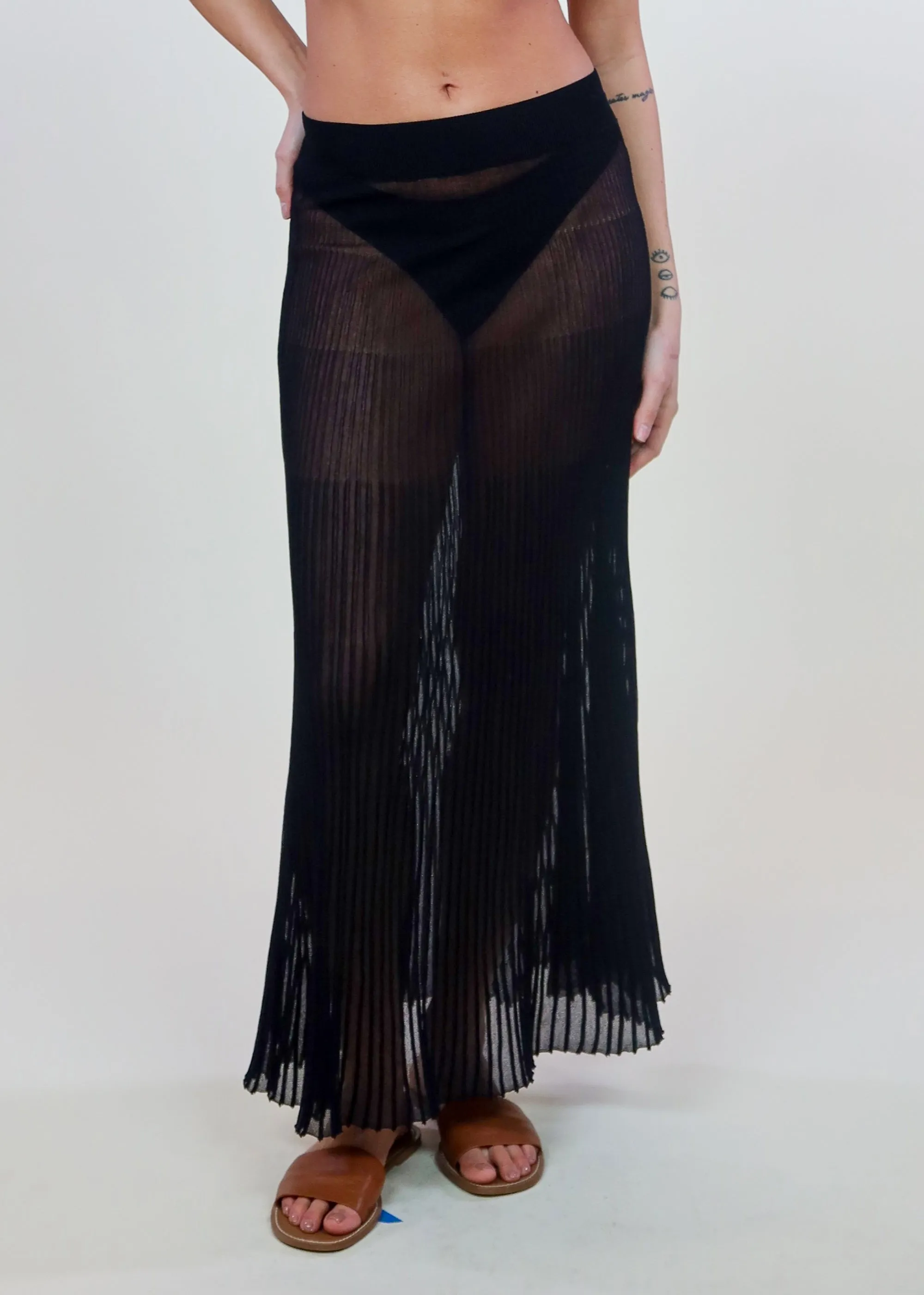 Theresa Skirt Noir sold by SOLID & STRIPED