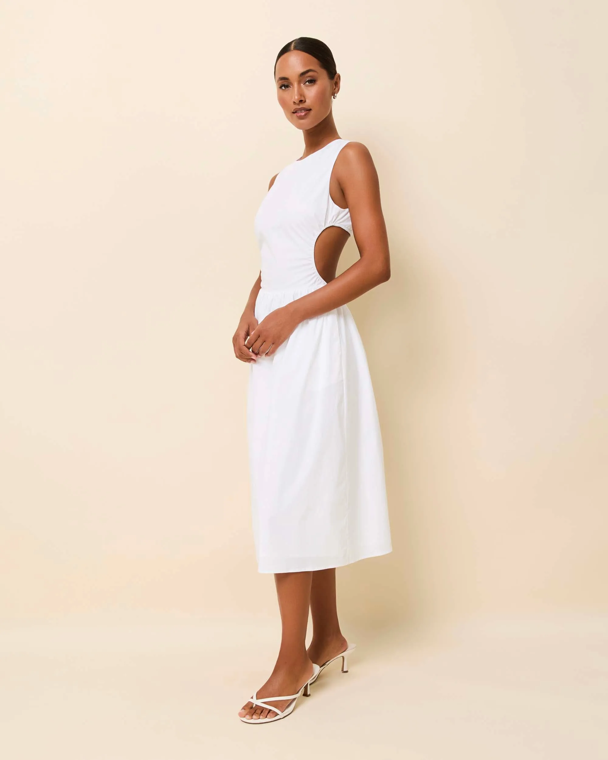 Sabine Midi Dress Optic White sold by SOLID & STRIPED product image thumbnail 4