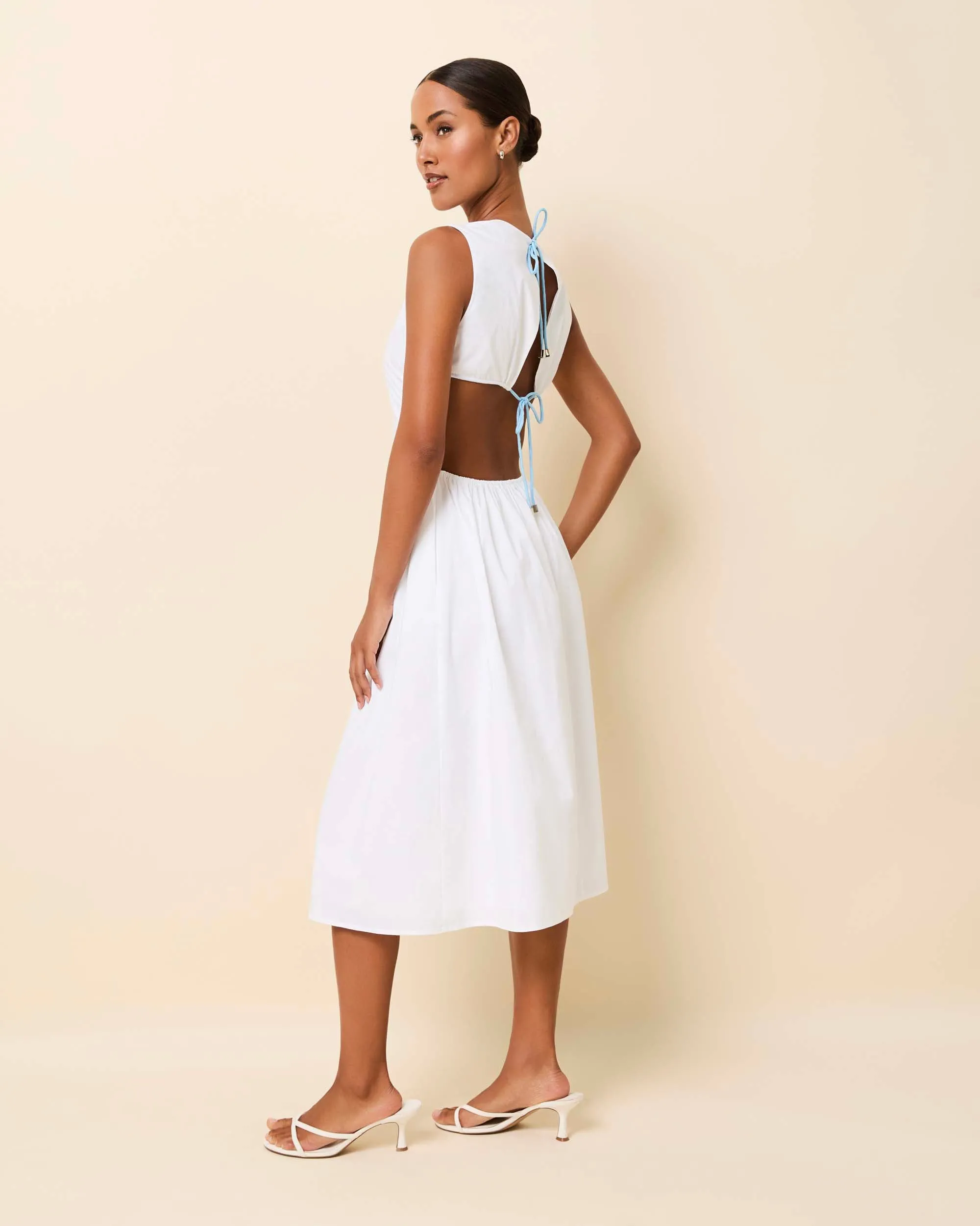 Sabine Midi Dress Optic White sold by SOLID & STRIPED product image thumbnail 3