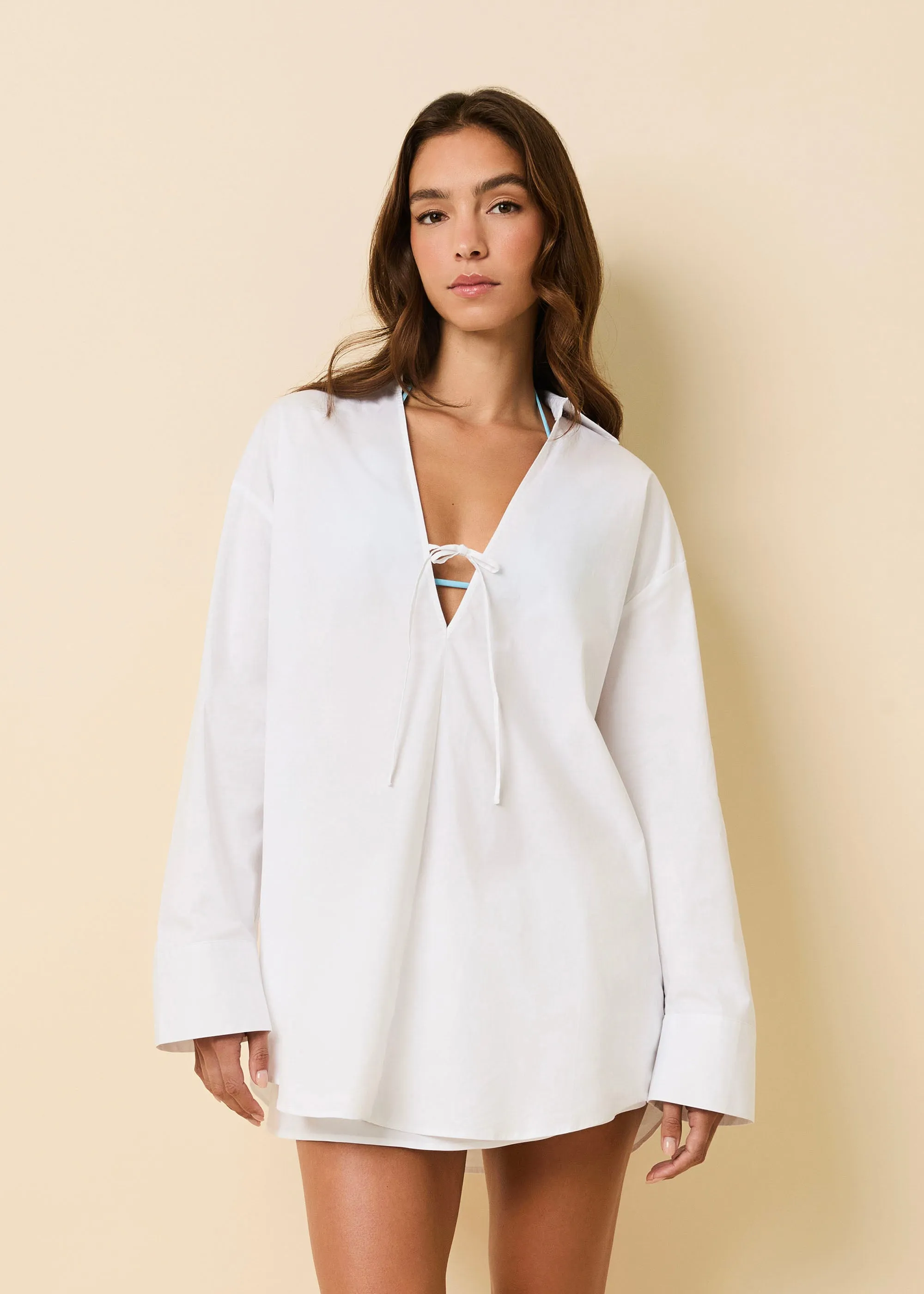 Livia Tunic Optic White sold by SOLID & STRIPED
