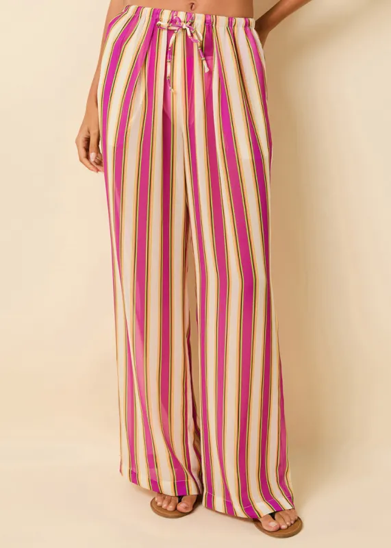 Ashling Pant Crinkle Sheer South Beach Stripe sold by SOLID & STRIPED