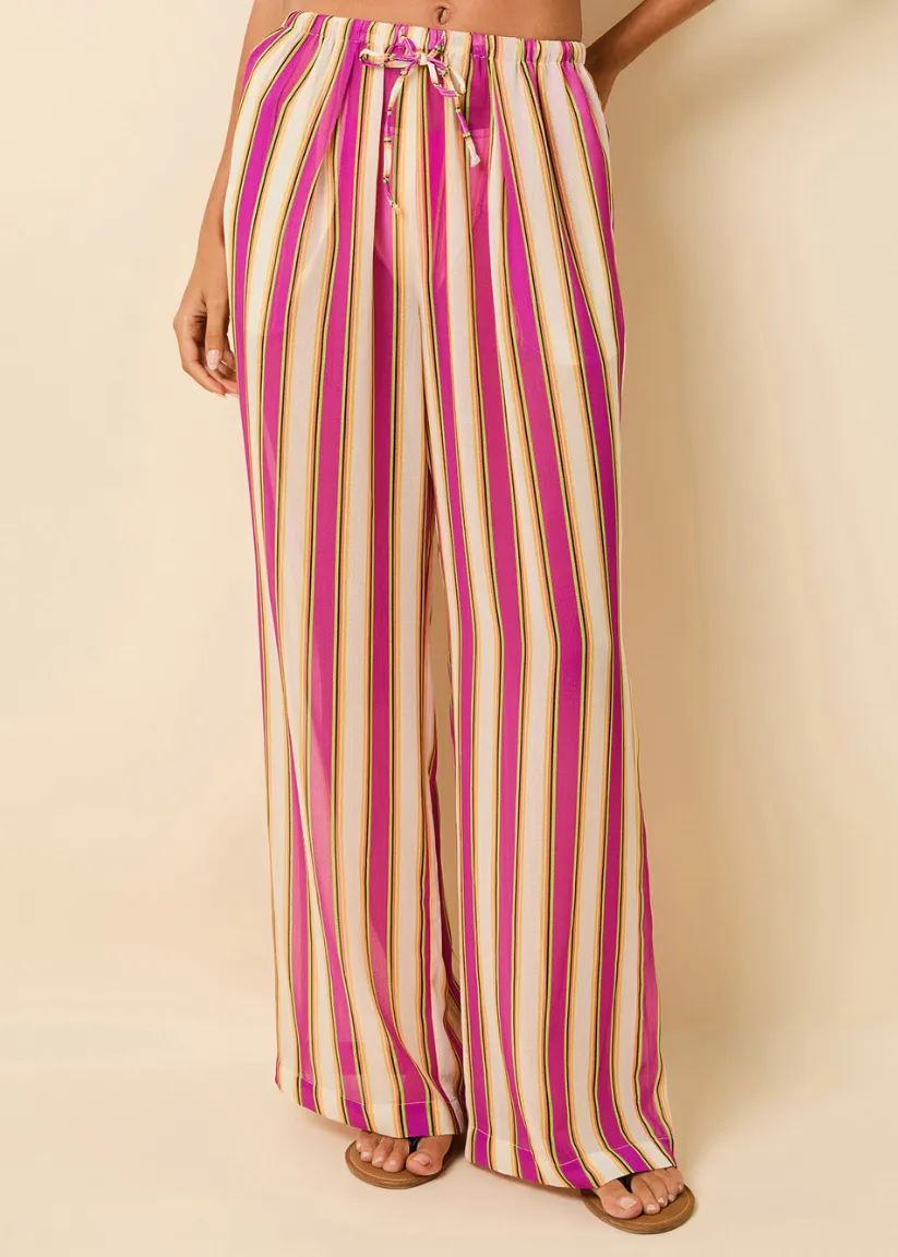 Ashling Pant Crinkle Sheer South Beach Stripe sold by SOLID & STRIPED